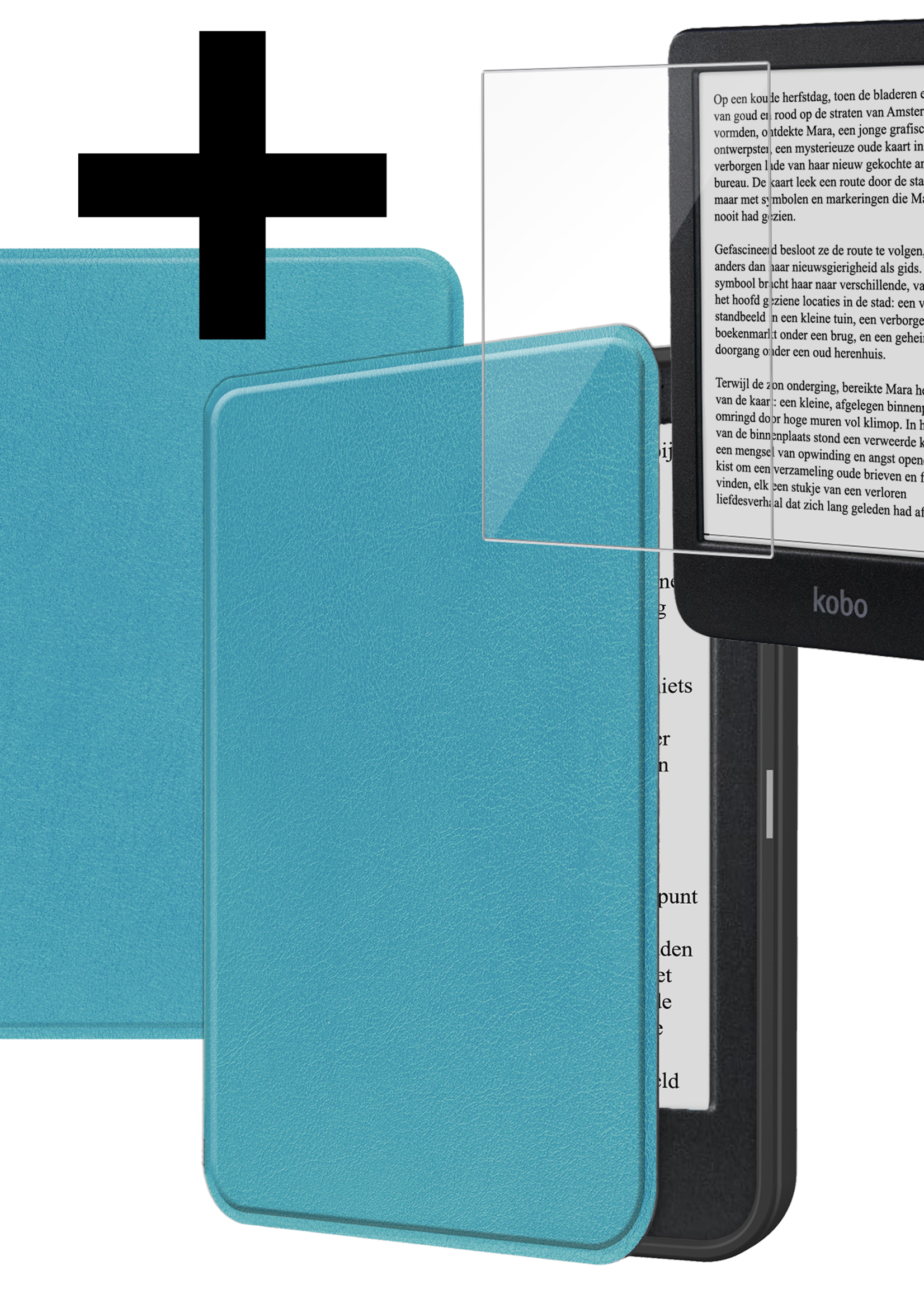 LUQ LUQ Kobo Clara BW Hoesje Met Screenprotector - Turquoise