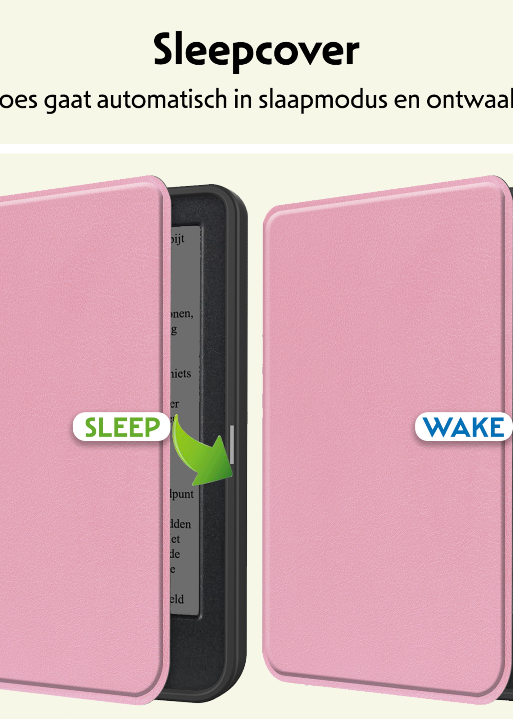 LUQ LUQ Kobo Clara BW Hoesje Met Screenprotector - Roze