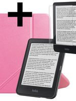 LUQ LUQ Kobo Clara BW Hoesje Trifold Met Screenprotector - Roze
