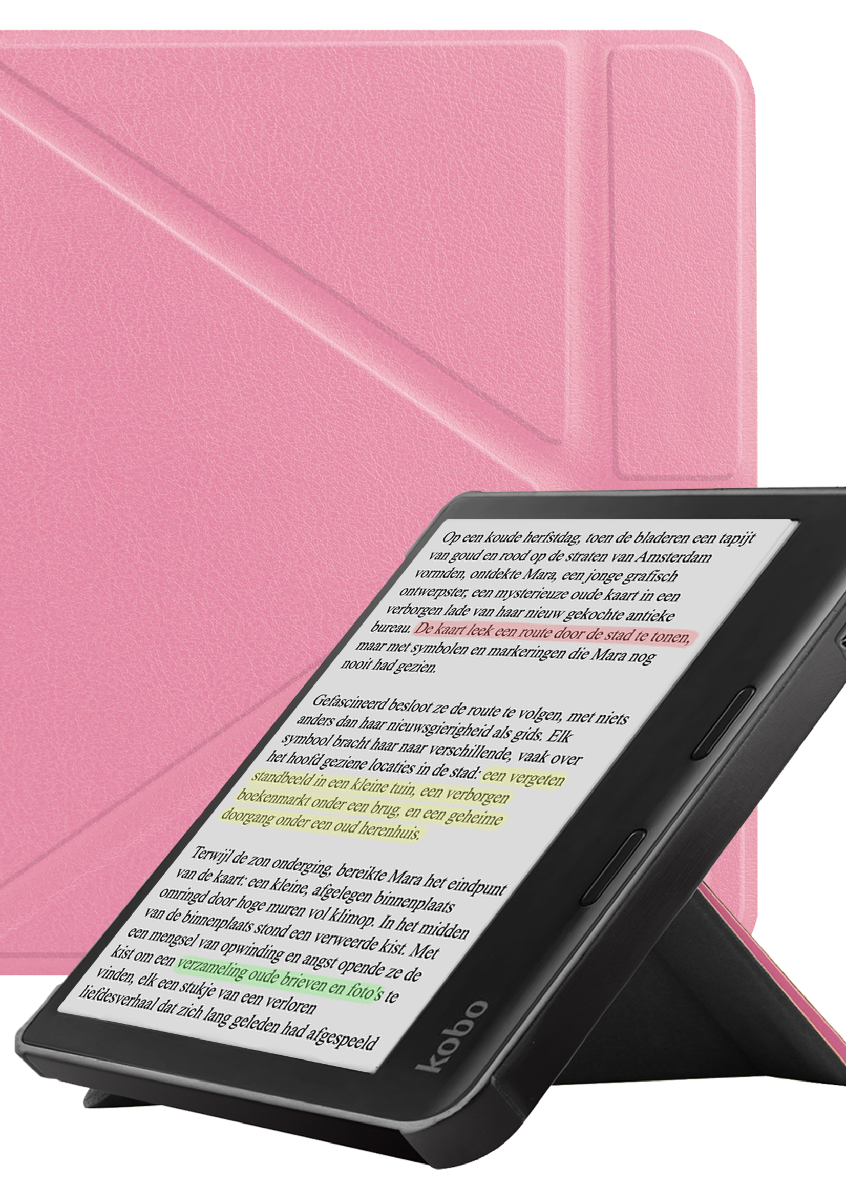 LUQ LUQ Kobo Libra Colour Hoesje - Roze