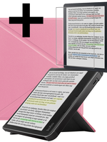 LUQ LUQ Kobo Libra Colour Hoesje Met Screenprotector - Roze