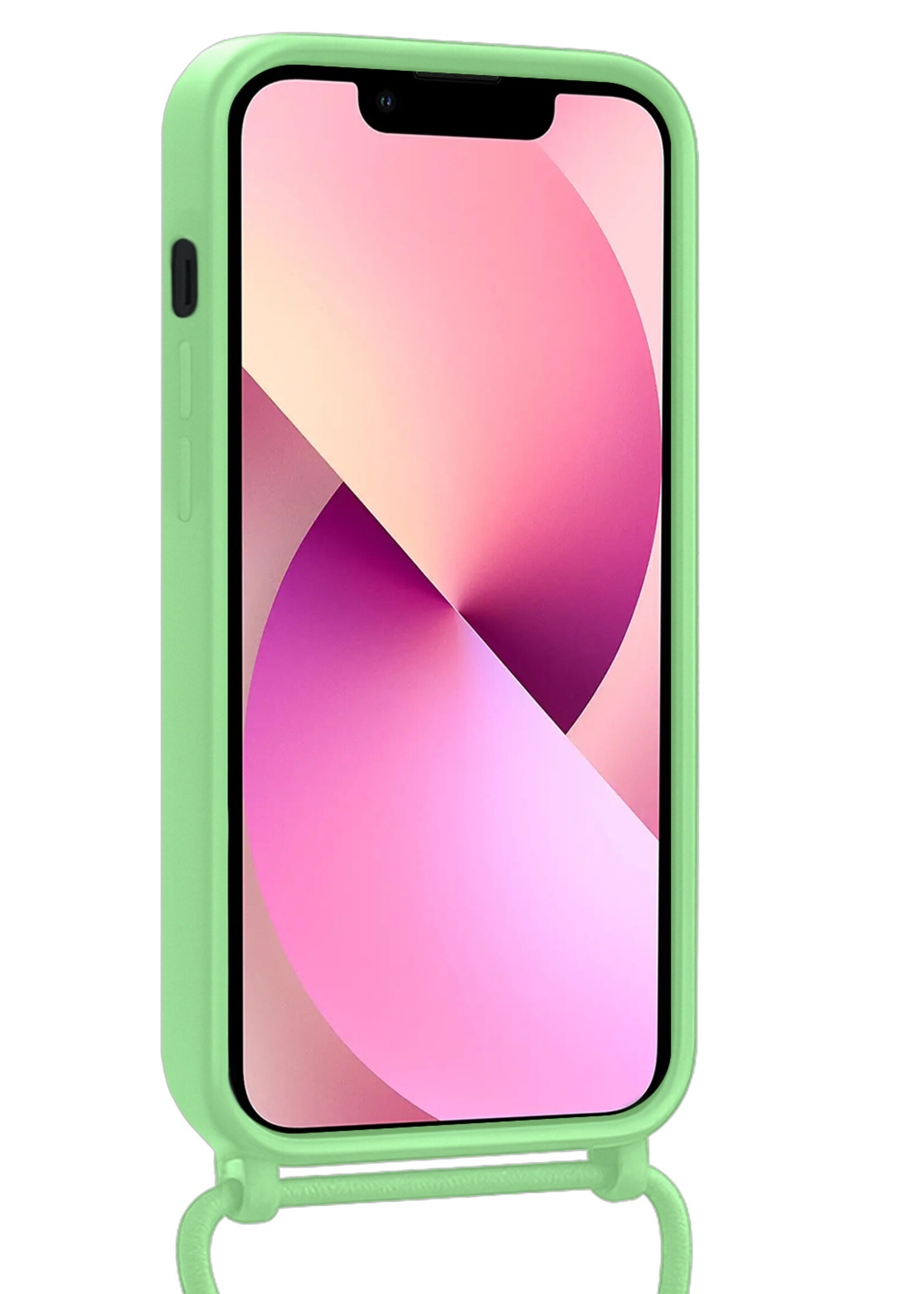 LUQ LUQ iPhone 13 Pro Hoesje Pashouder met Koord - Groen - 2 PACK