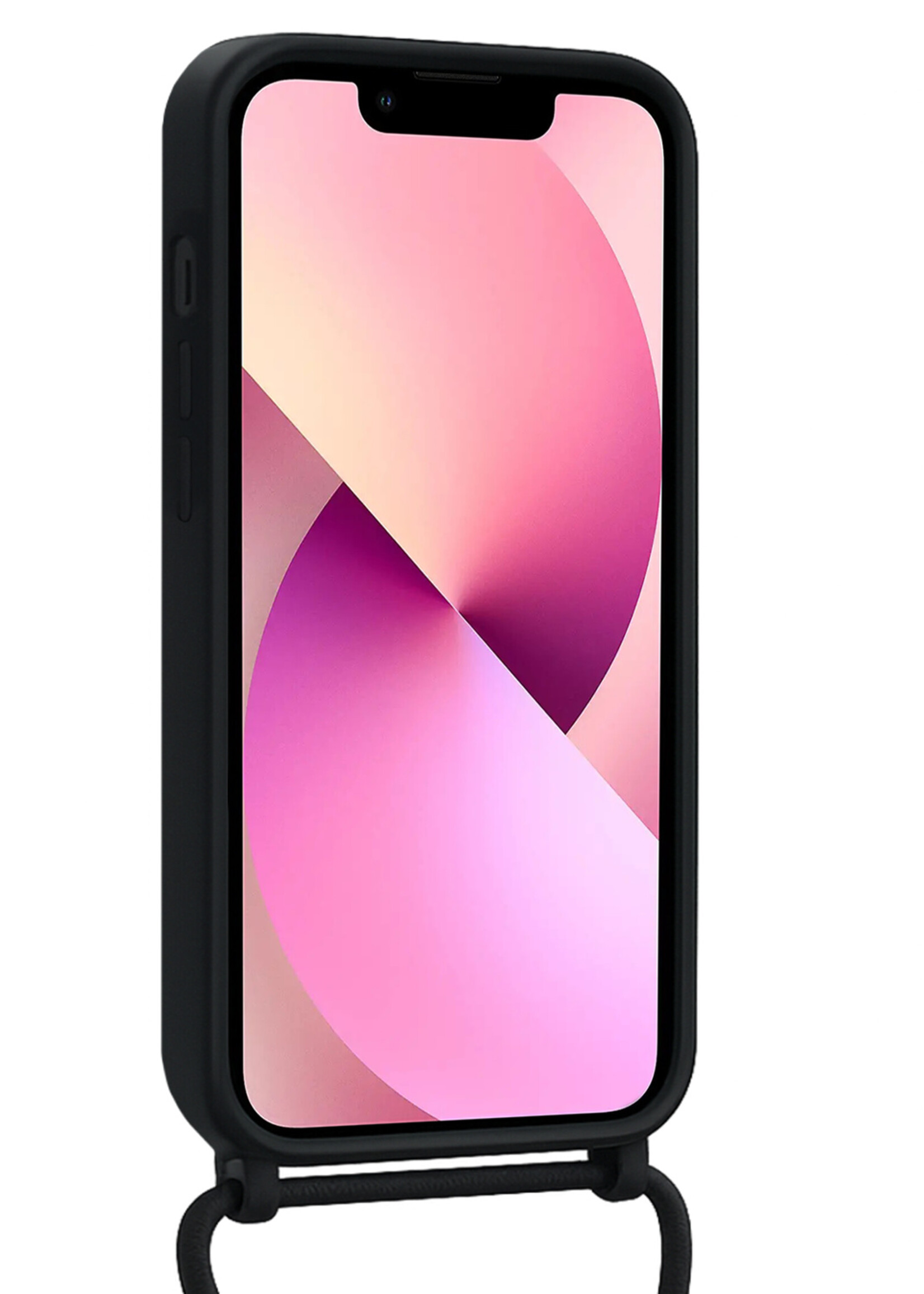 LUQ LUQ iPhone 13 Pro Hoesje Pashouder met Koord - Zwart - 2 PACK