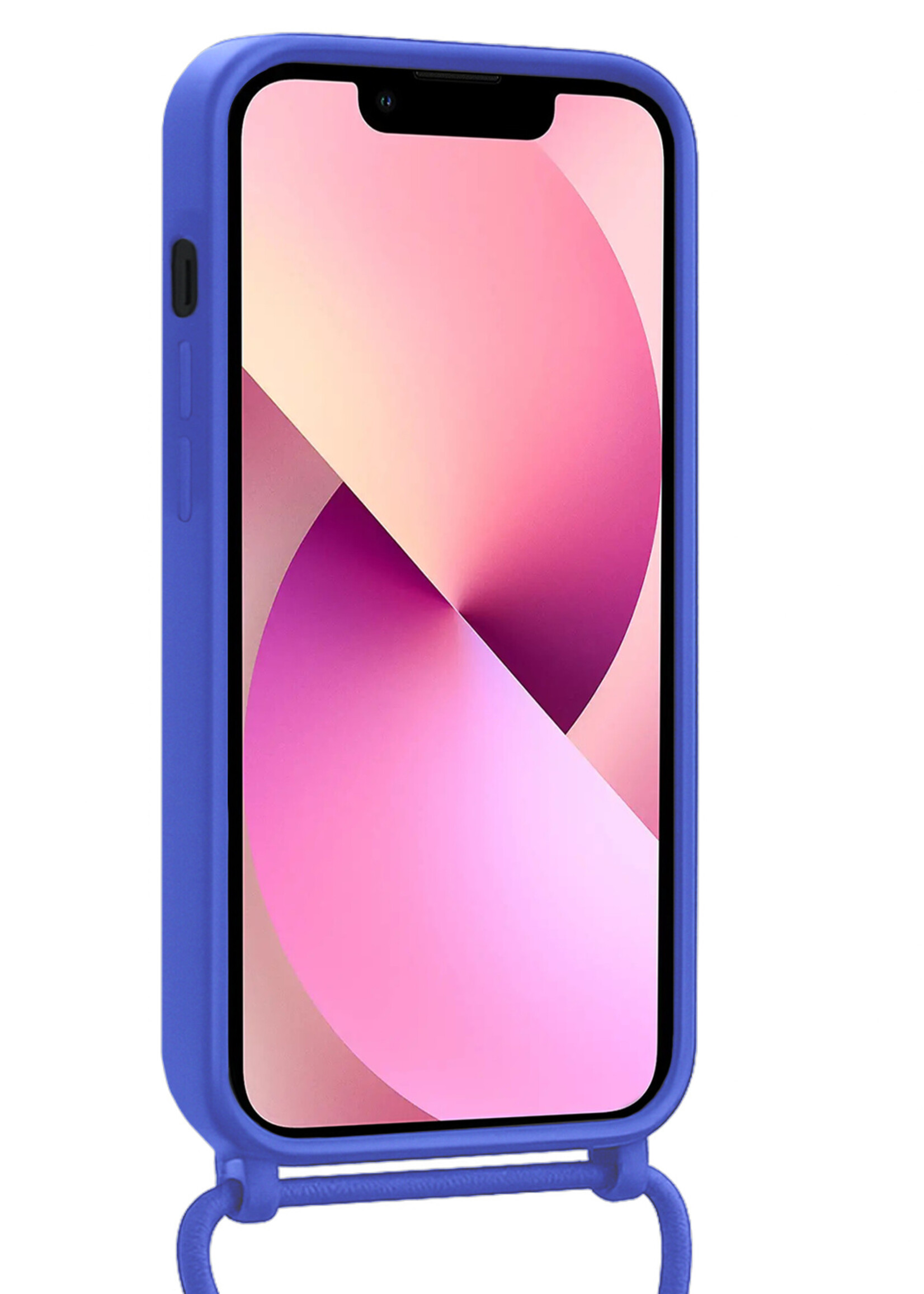 LUQ LUQ iPhone 13 Pro Max Hoesje Pashouder met Koord - Fel Blauw - 2 PACK