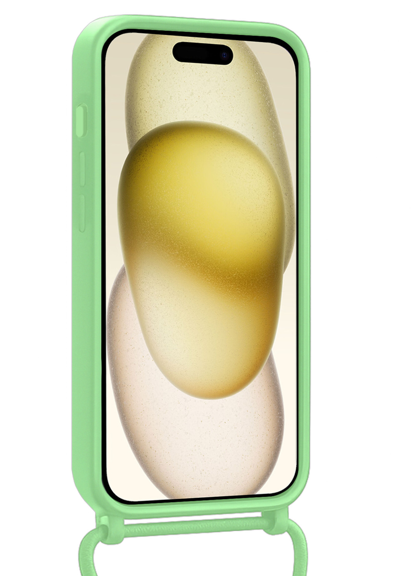 LUQ LUQ iPhone 15 Pro Hoesje Pashouder met Koord - Groen - 2 PACK