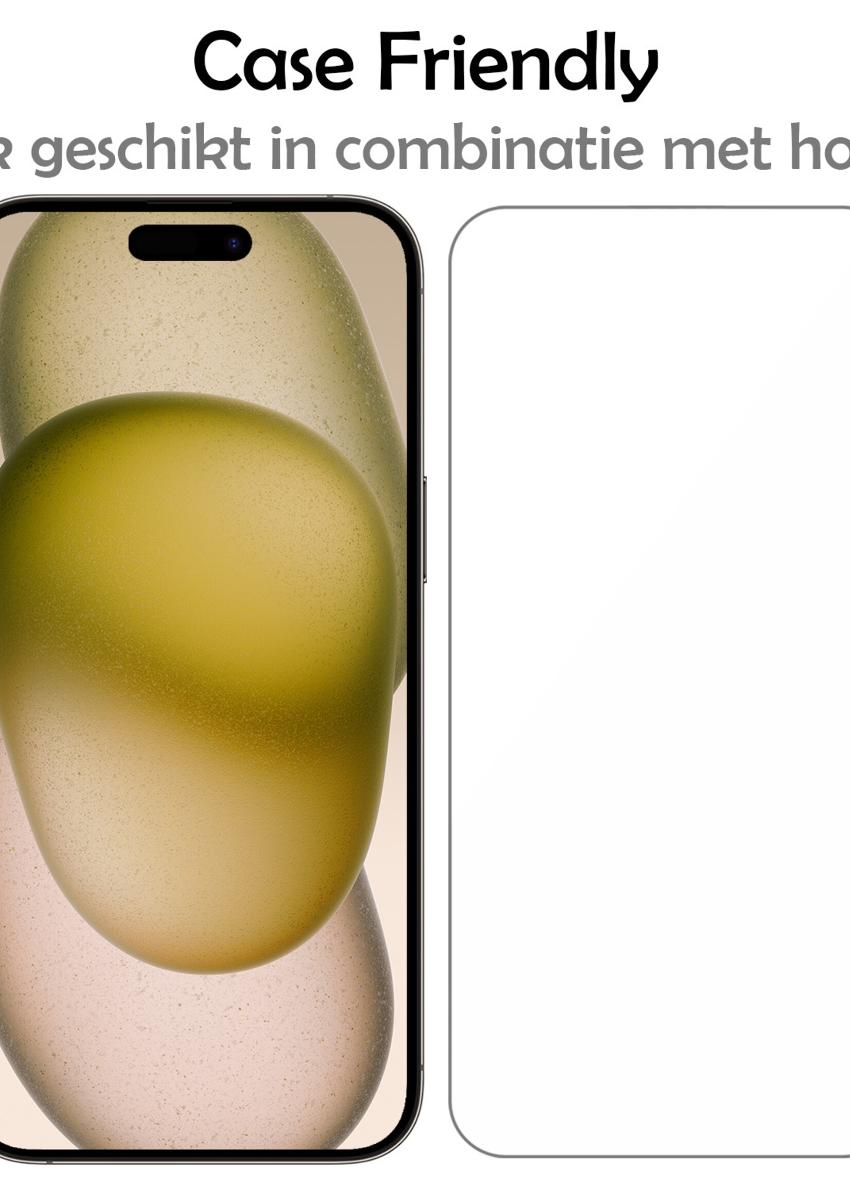 LUQ LUQ iPhone 15 Pro Hoesje Pashouder met Koord Met Screenprotector - Lila