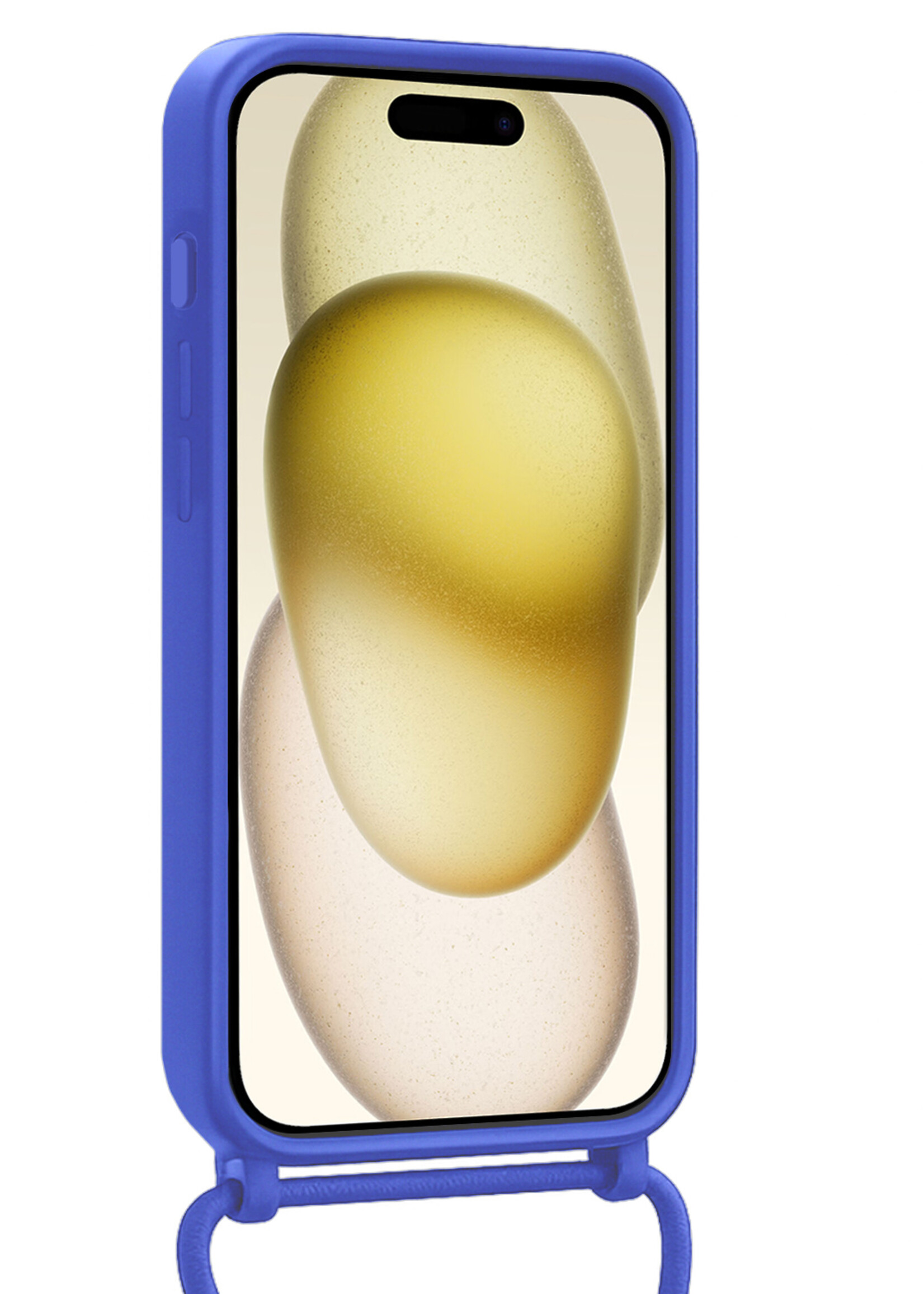 LUQ LUQ iPhone 15 Pro Max Hoesje Pashouder met Koord - Fel Blauw - 2 PACK