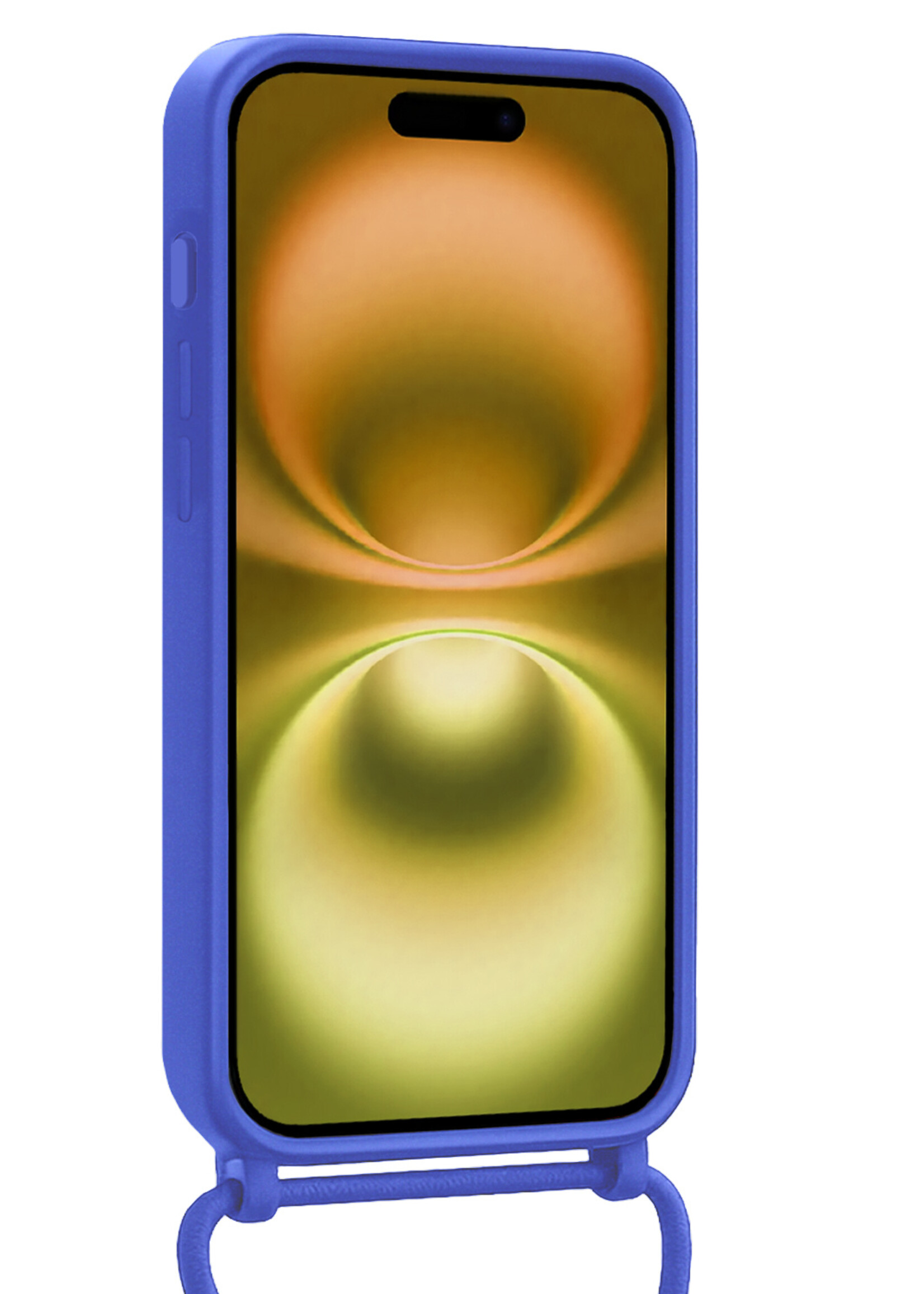 LUQ LUQ iPhone 16 Plus Hoesje Pashouder met Koord - Fel Blauw