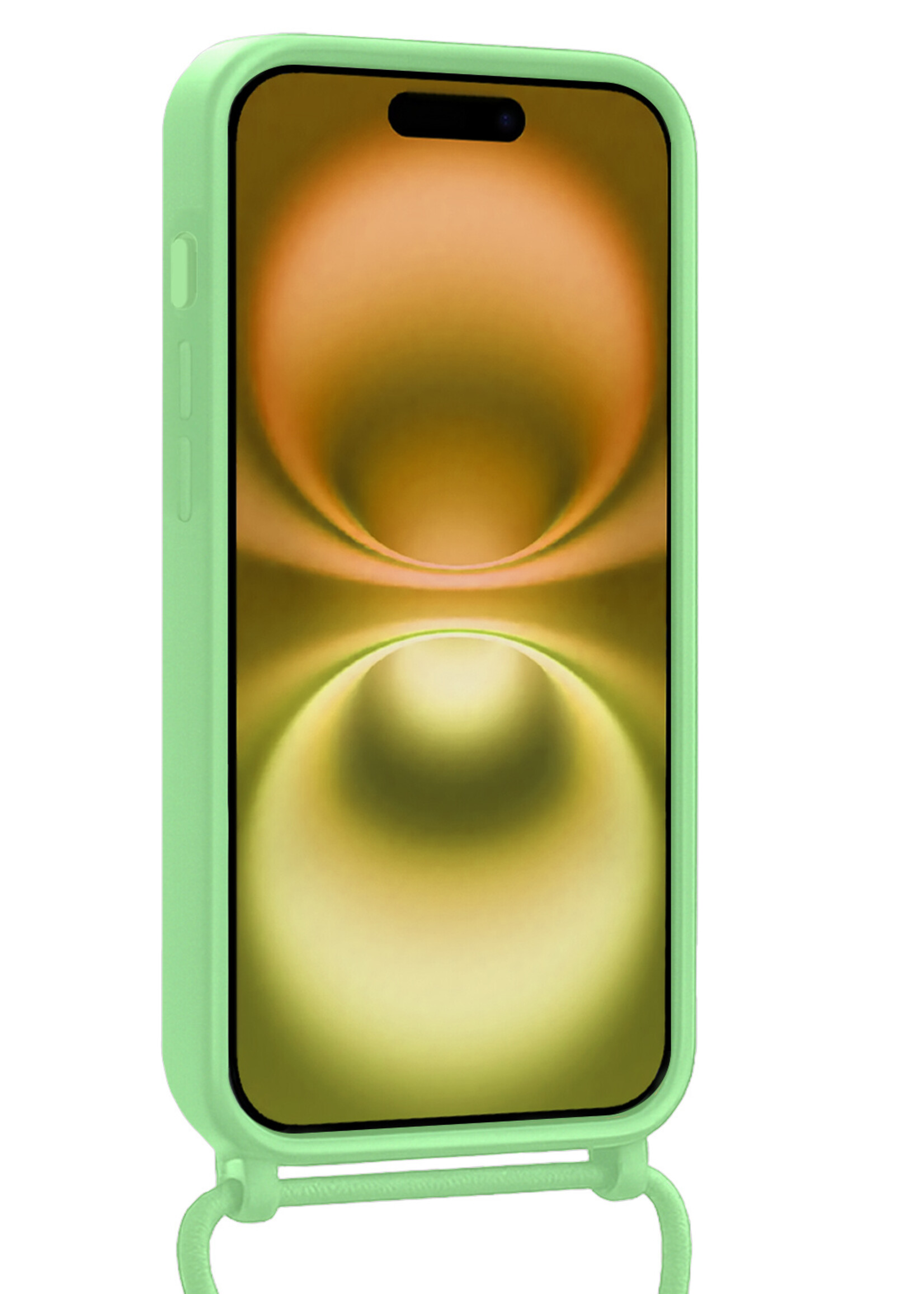 LUQ LUQ iPhone 16 Plus Hoesje Pashouder met Koord - Groen