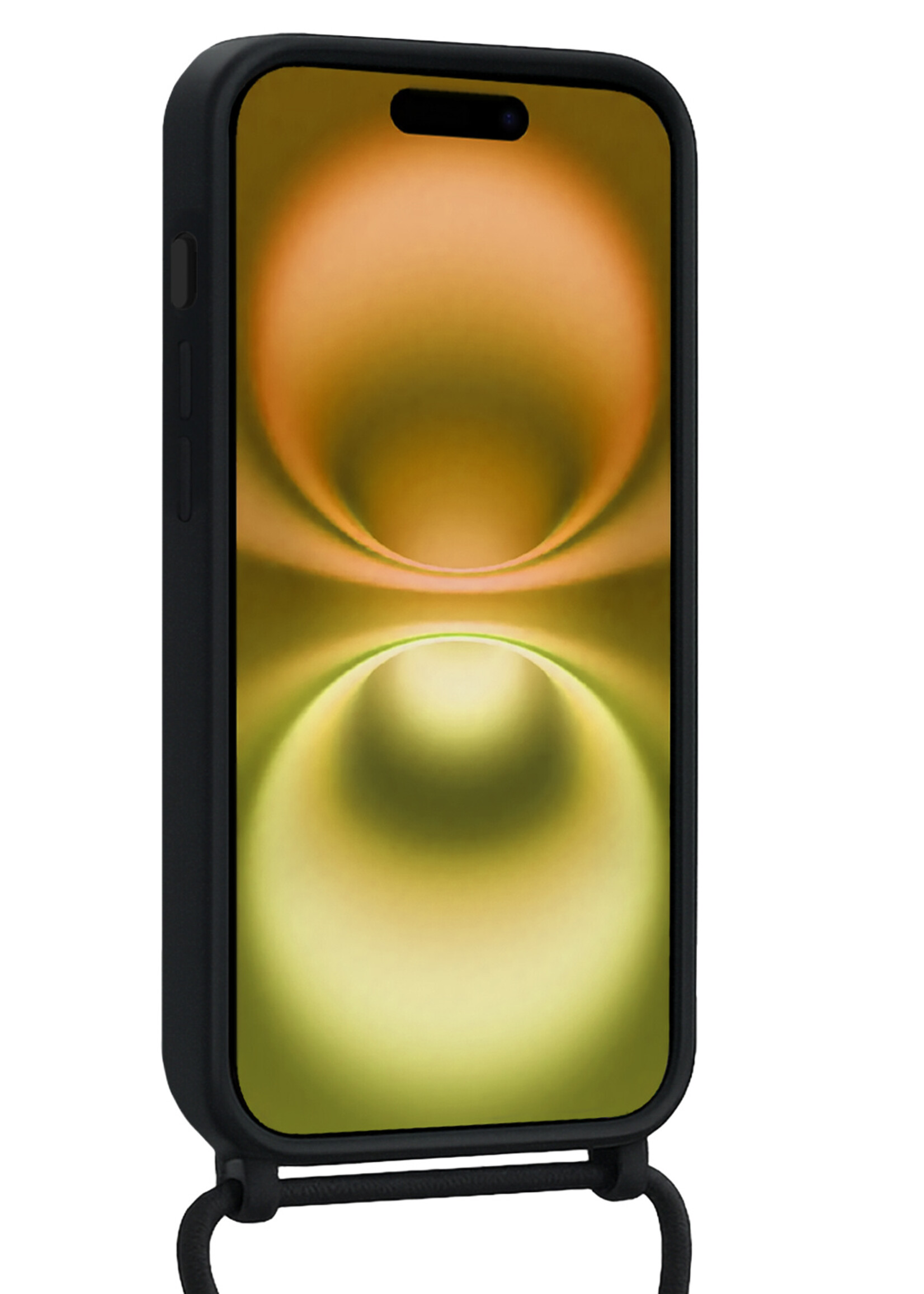 LUQ LUQ iPhone 16 Hoesje Pashouder met Koord - Zwart - 2 PACK