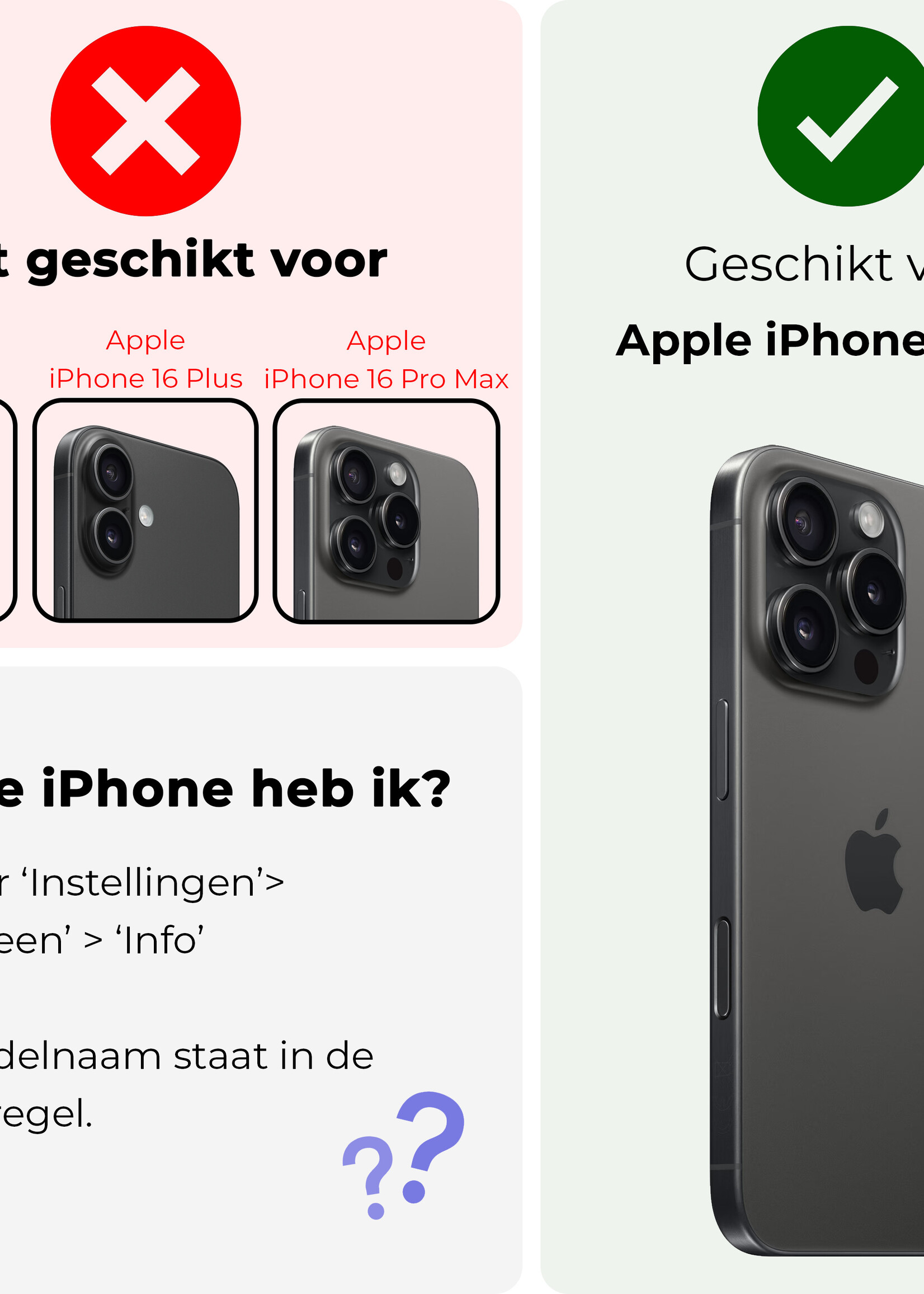 LUQ LUQ iPhone 16 Pro Hoesje Pashouder met Koord Met Screenprotector - Groen