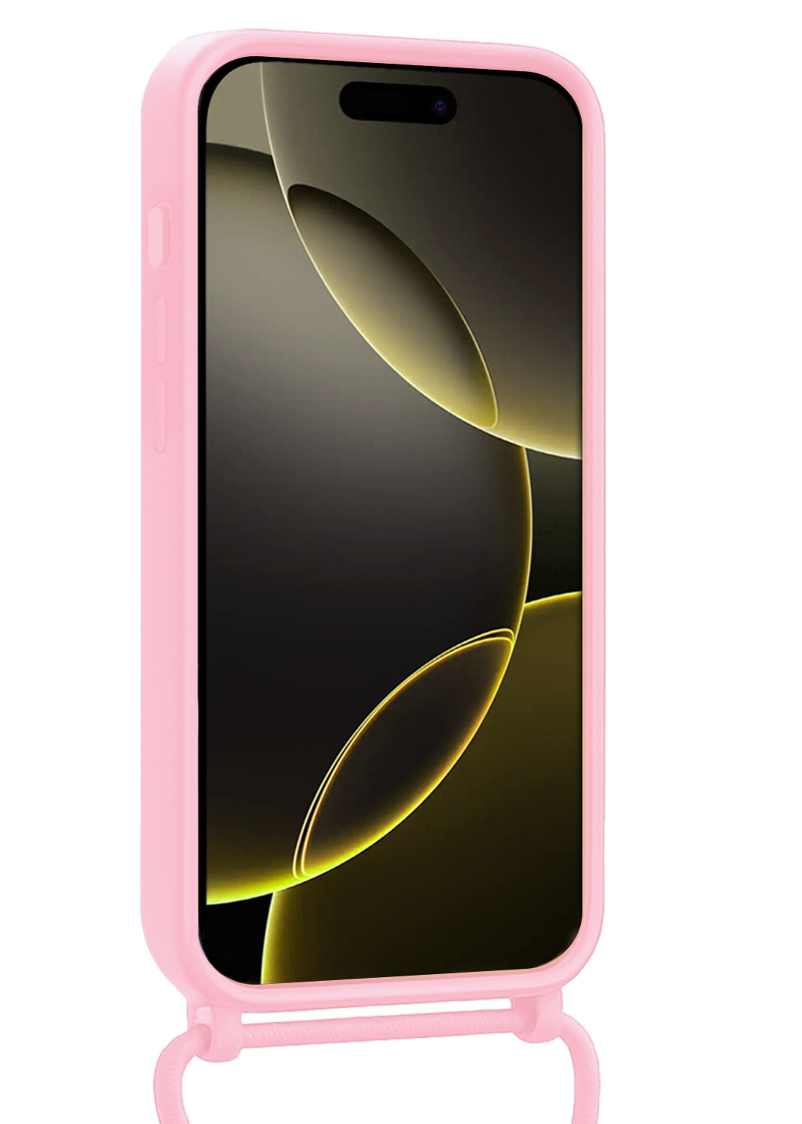 LUQ LUQ iPhone 16 Pro Max Hoesje Pashouder met Koord - Lichtroze - 2 PACK