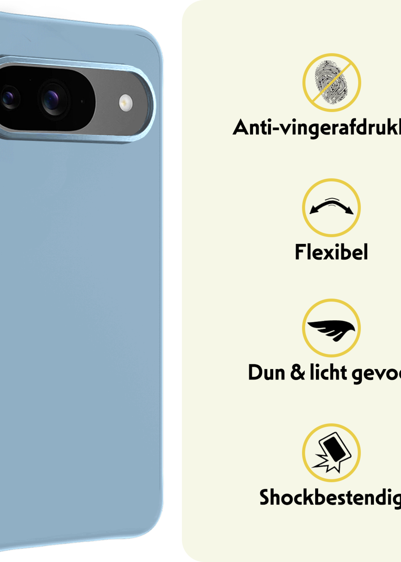 LUQ LUQ Google Pixel 10 Hoesje Siliconen - Lichtblauw
