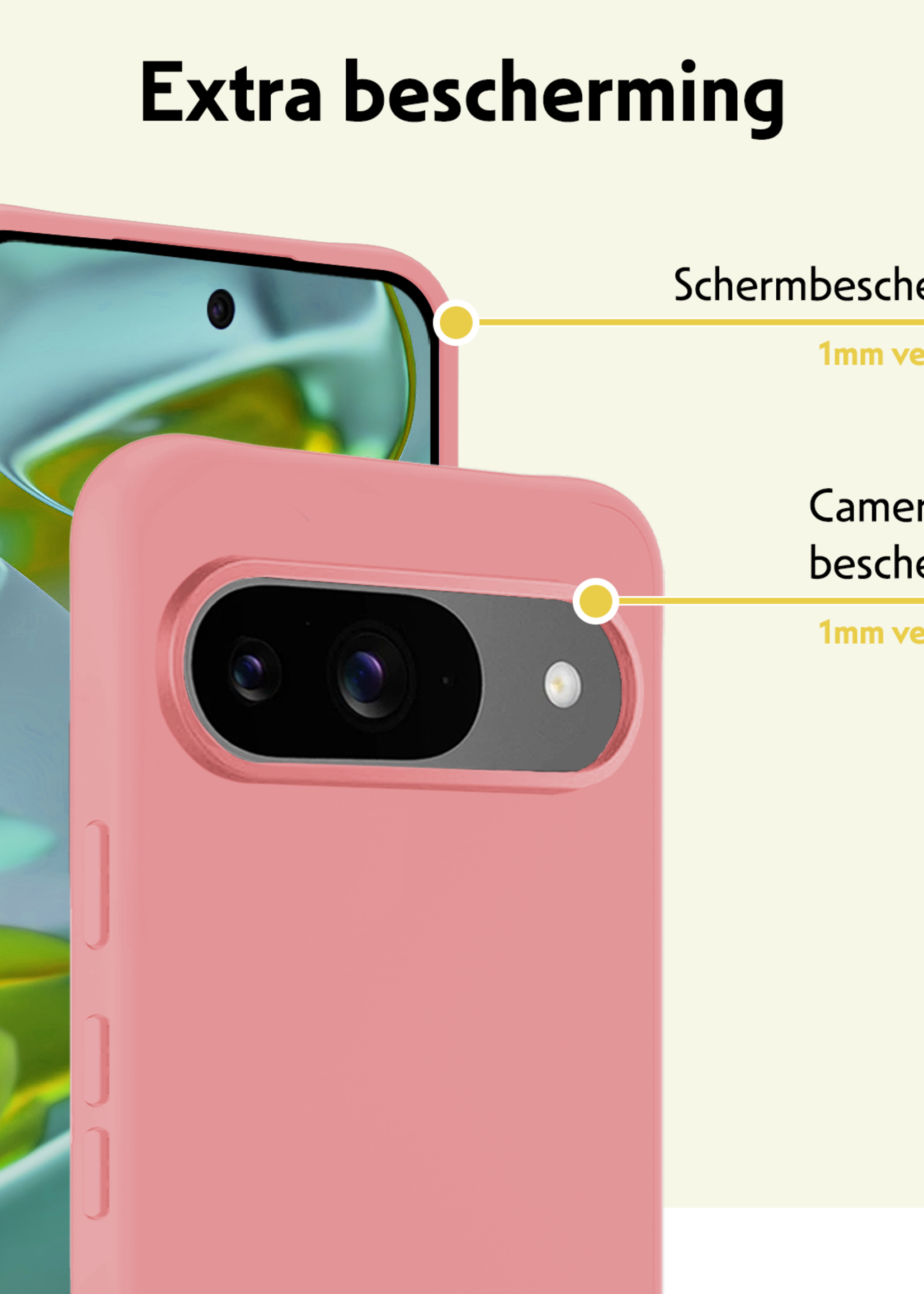 LUQ LUQ Google Pixel 10 Hoesje Siliconen - Lichtroze