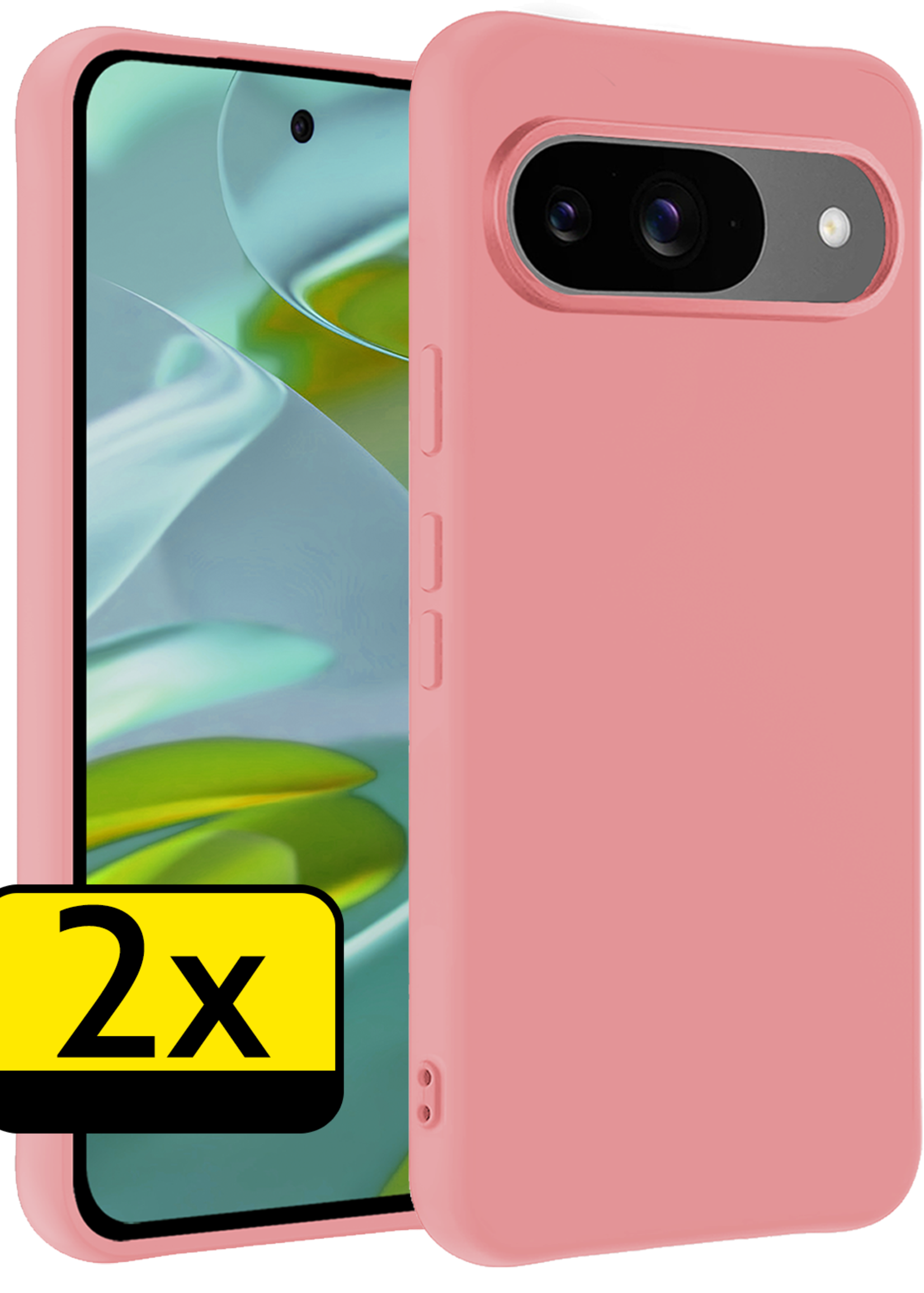 LUQ LUQ Google Pixel 10 Hoesje Siliconen - Lichtroze - 2 PACK