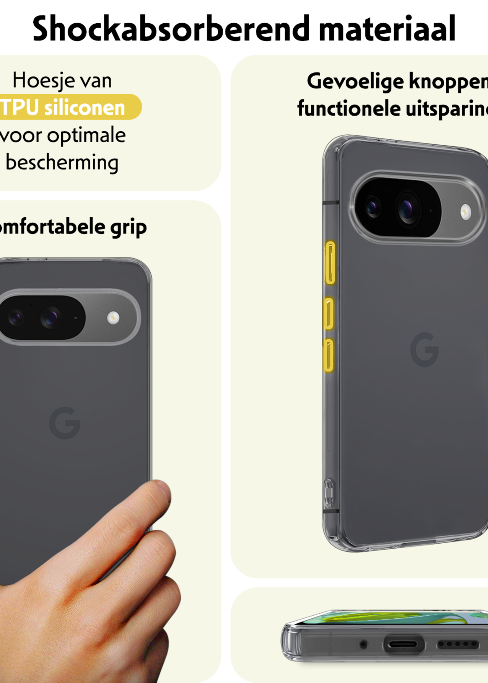 LUQ LUQ Google Pixel 10 Hoesje Siliconen - Transparant - 2 PACK