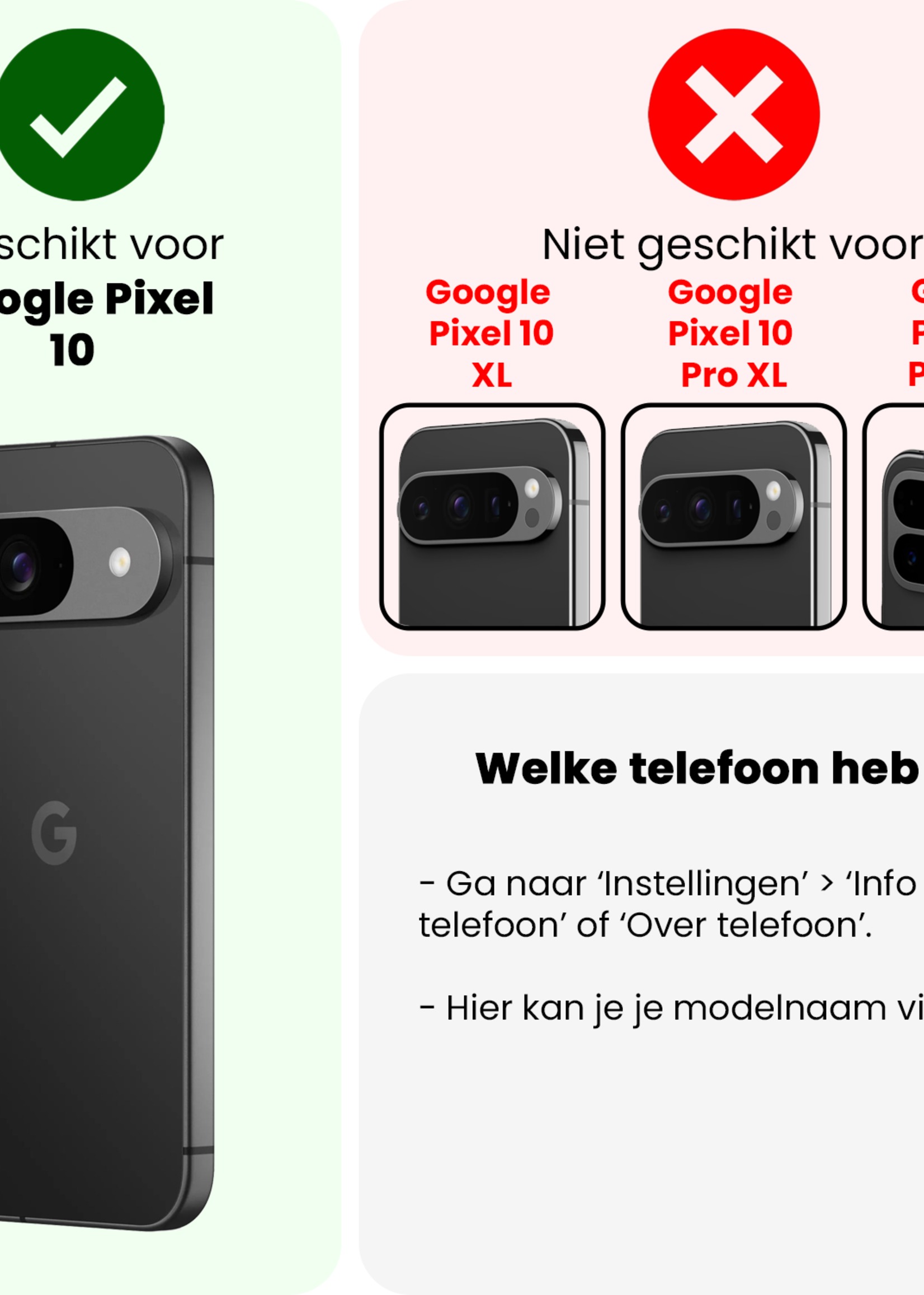 LUQ LUQ Google Pixel 10 Hoesje Siliconen - Zwart - 2 PACK