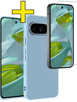 LUQ LUQ Google Pixel 10 Hoesje Siliconen Met Screenprotector - Lichtblauw
