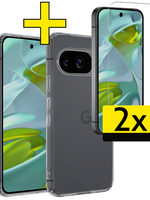 LUQ LUQ Google Pixel 10 Hoesje Siliconen Met 2x Screenprotector - Transparant