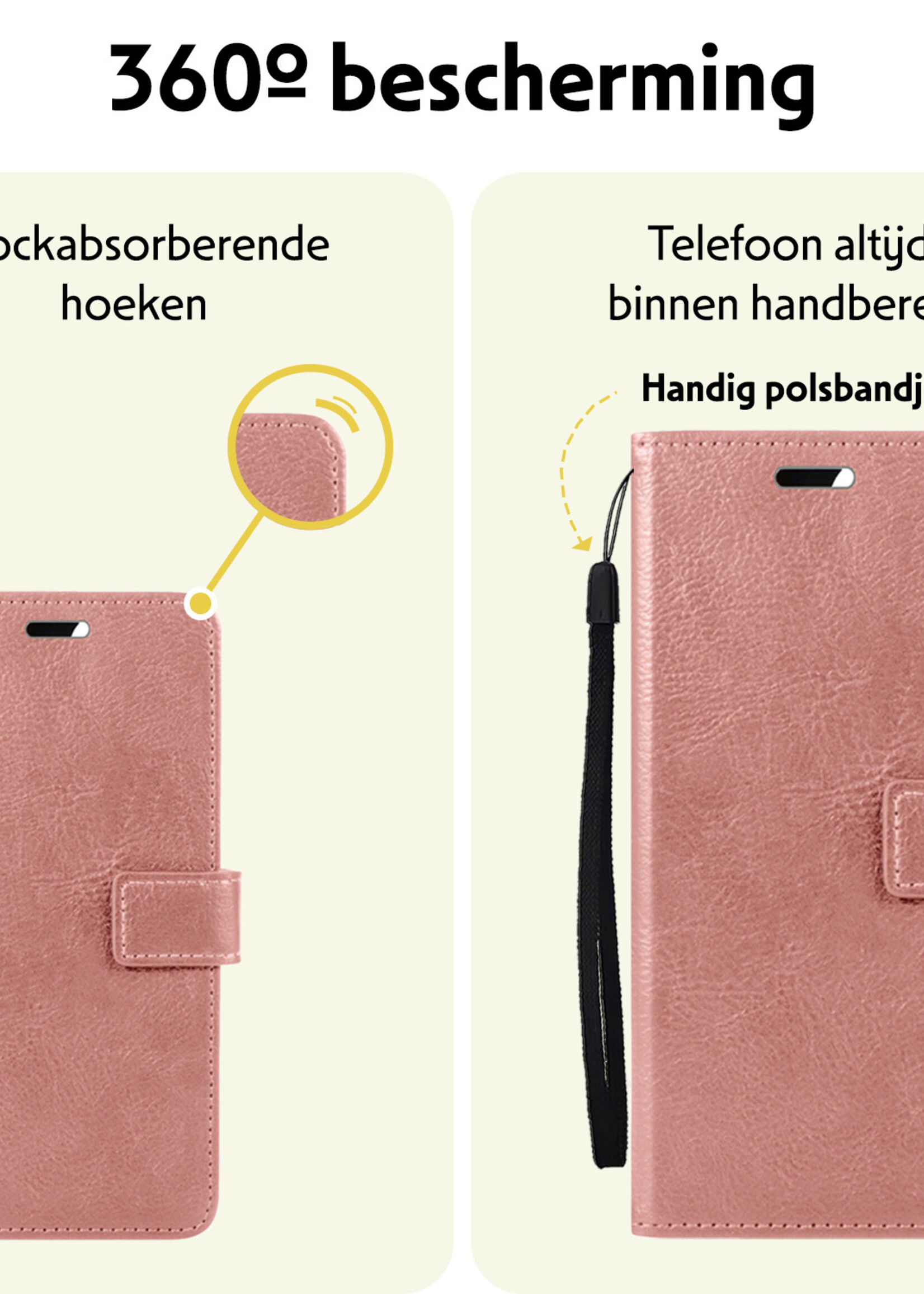 LUQ LUQ Google Pixel 10 Hoesje Bookcase Met Screenprotector - Rose Goud