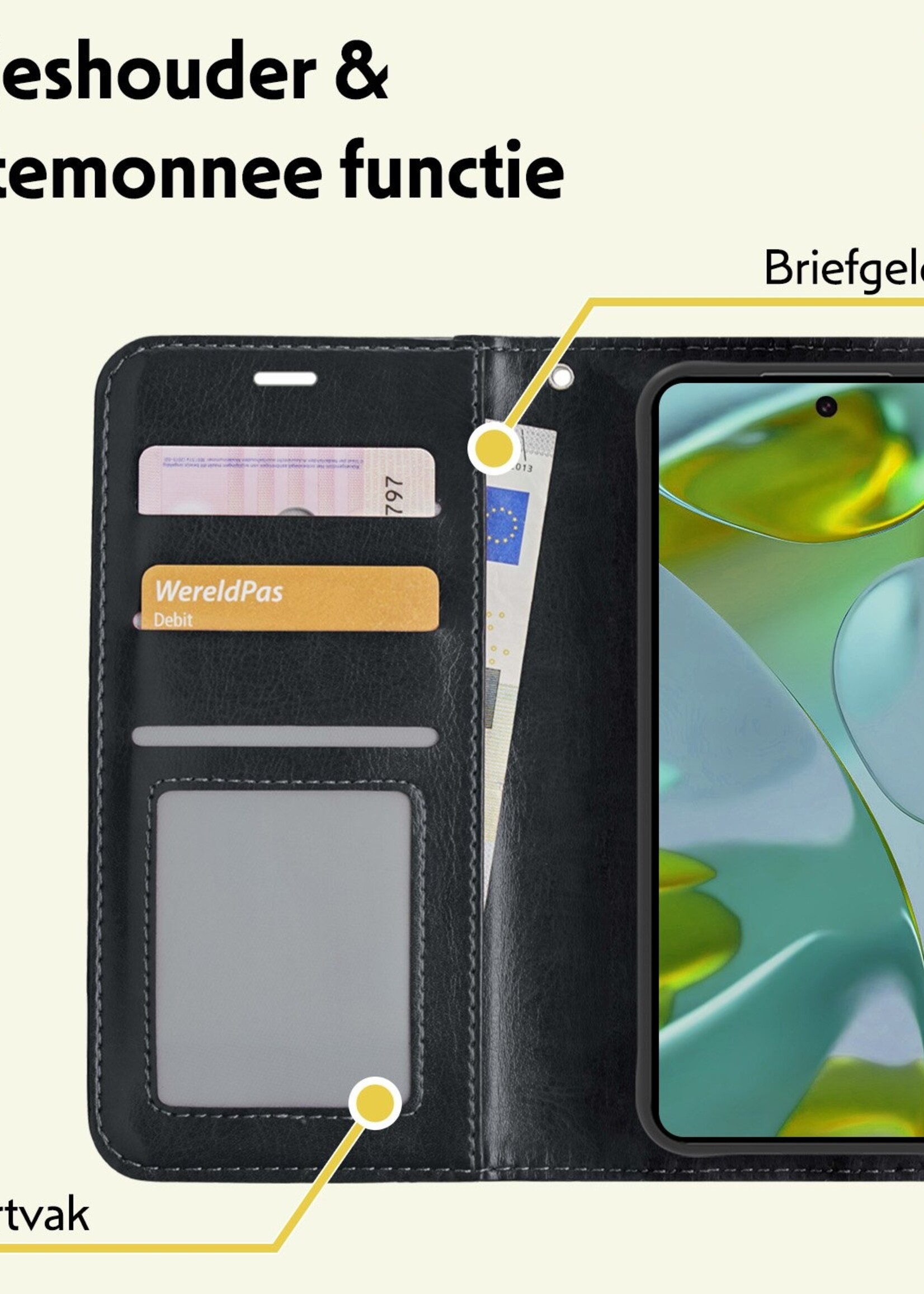 LUQ LUQ Google Pixel 10 Hoesje Bookcase Met Screenprotector - Zwart