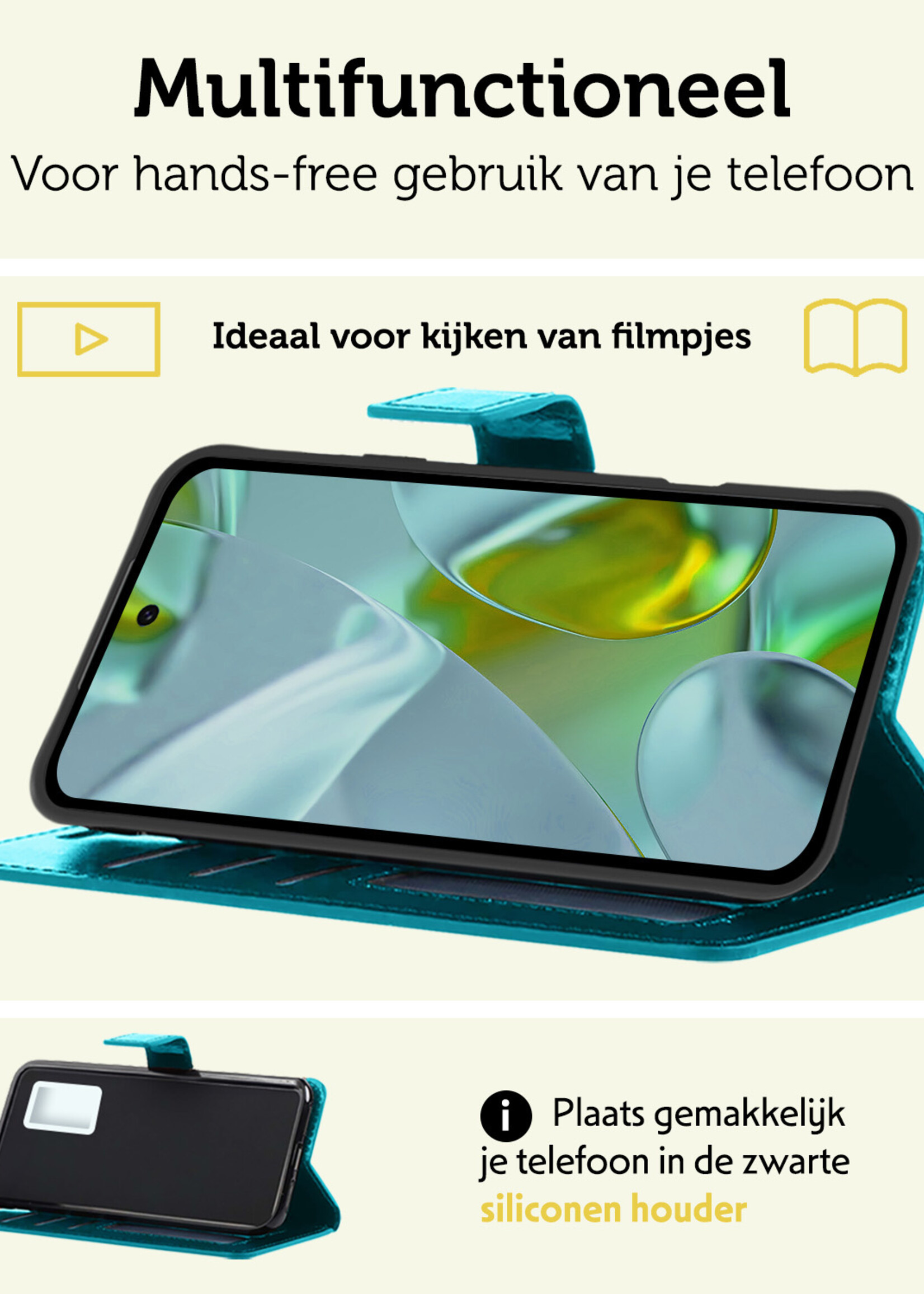 LUQ LUQ Google Pixel 10 Hoesje Bookcase Met 2x Screenprotector - Turquoise