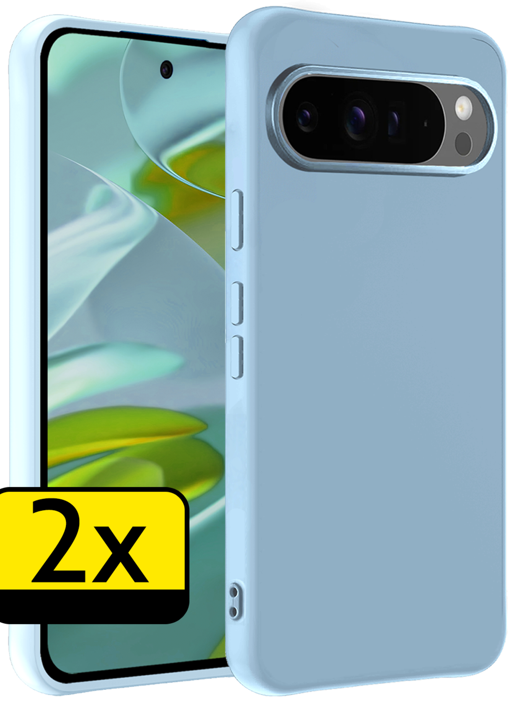 LUQ LUQ Google Pixel 10 Pro Hoesje Siliconen - Lichtblauw - 2 PACK