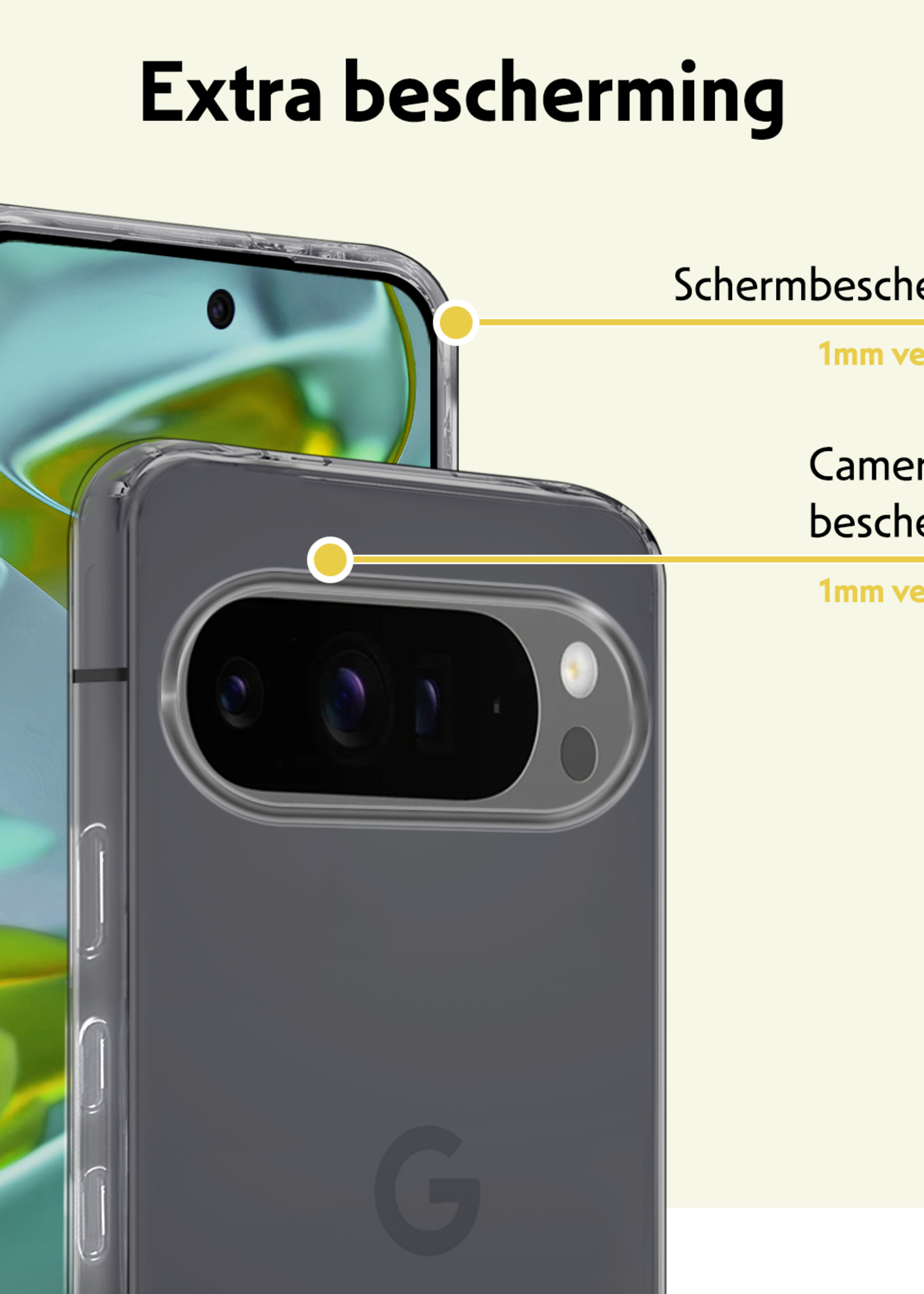 LUQ LUQ Google Pixel 10 Pro Hoesje Siliconen Met Screenprotector - Transparant