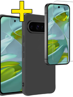 LUQ LUQ Google Pixel 10 Pro Hoesje Siliconen Met Screenprotector - Zwart