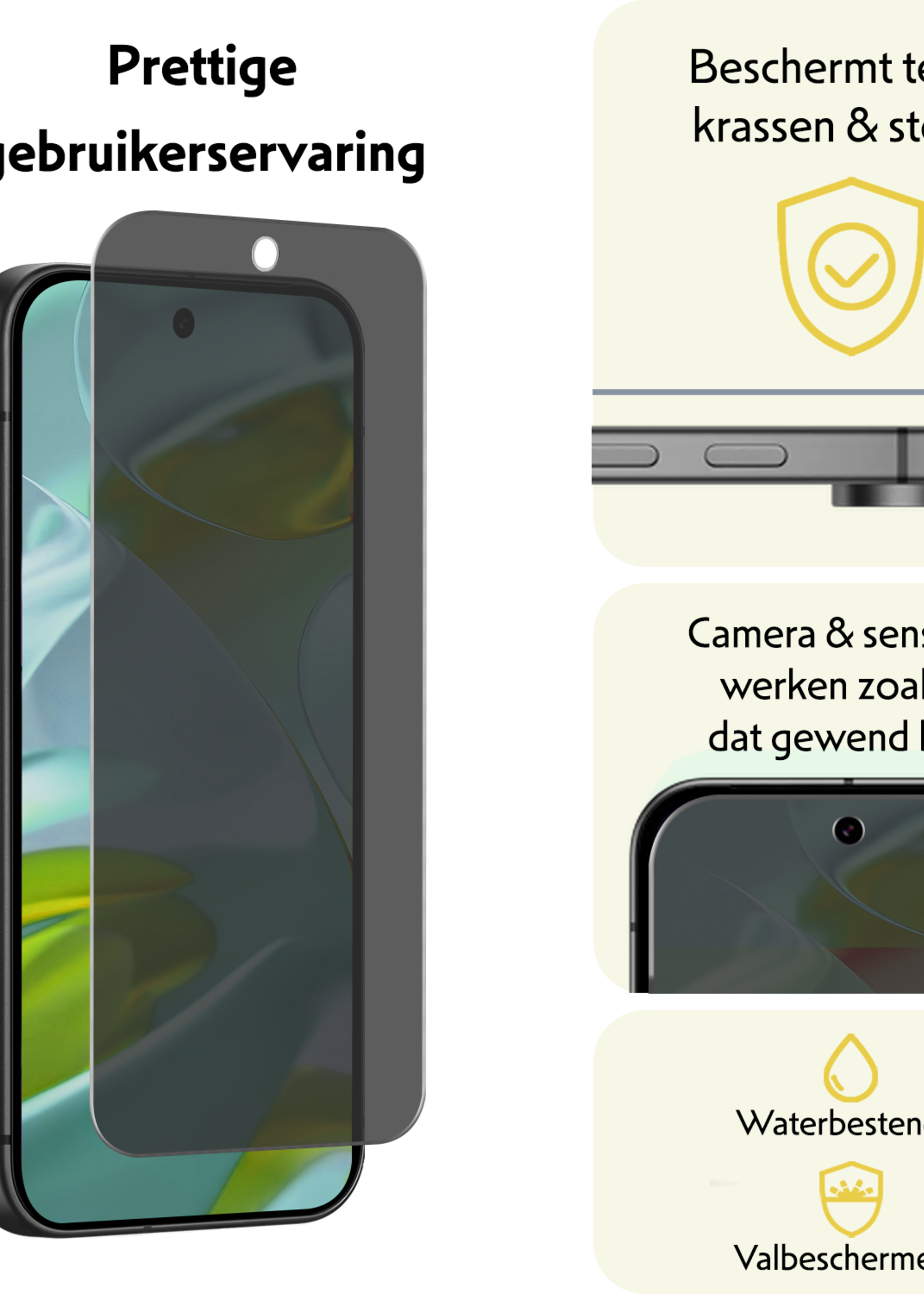 LUQ LUQ Google Pixel 10 Pro XL Screenprotector Glas Privacy - 3 PACK