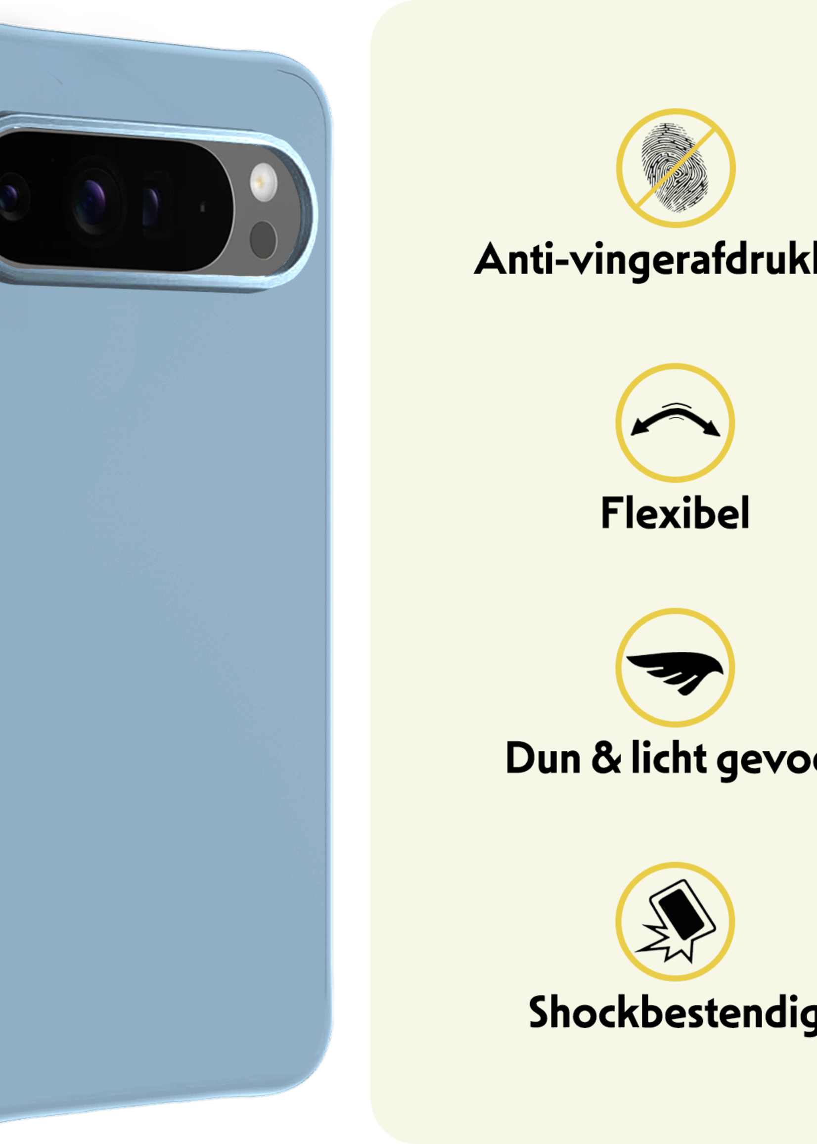 LUQ LUQ Google Pixel 10 Pro XL Hoesje Siliconen - Lichtblauw