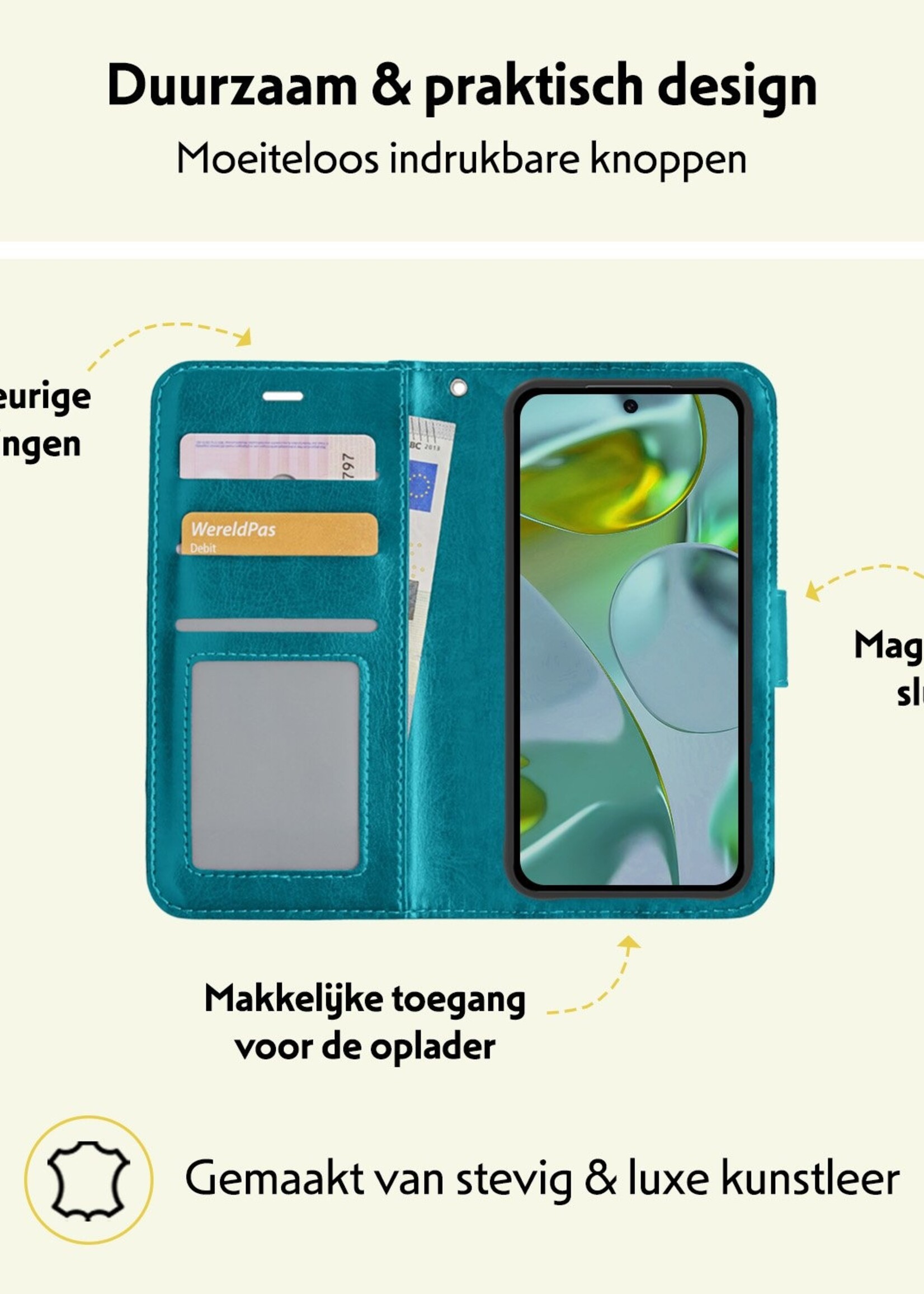 LUQ LUQ Google Pixel 10 Pro XL Hoesje Bookcase - Turquoise