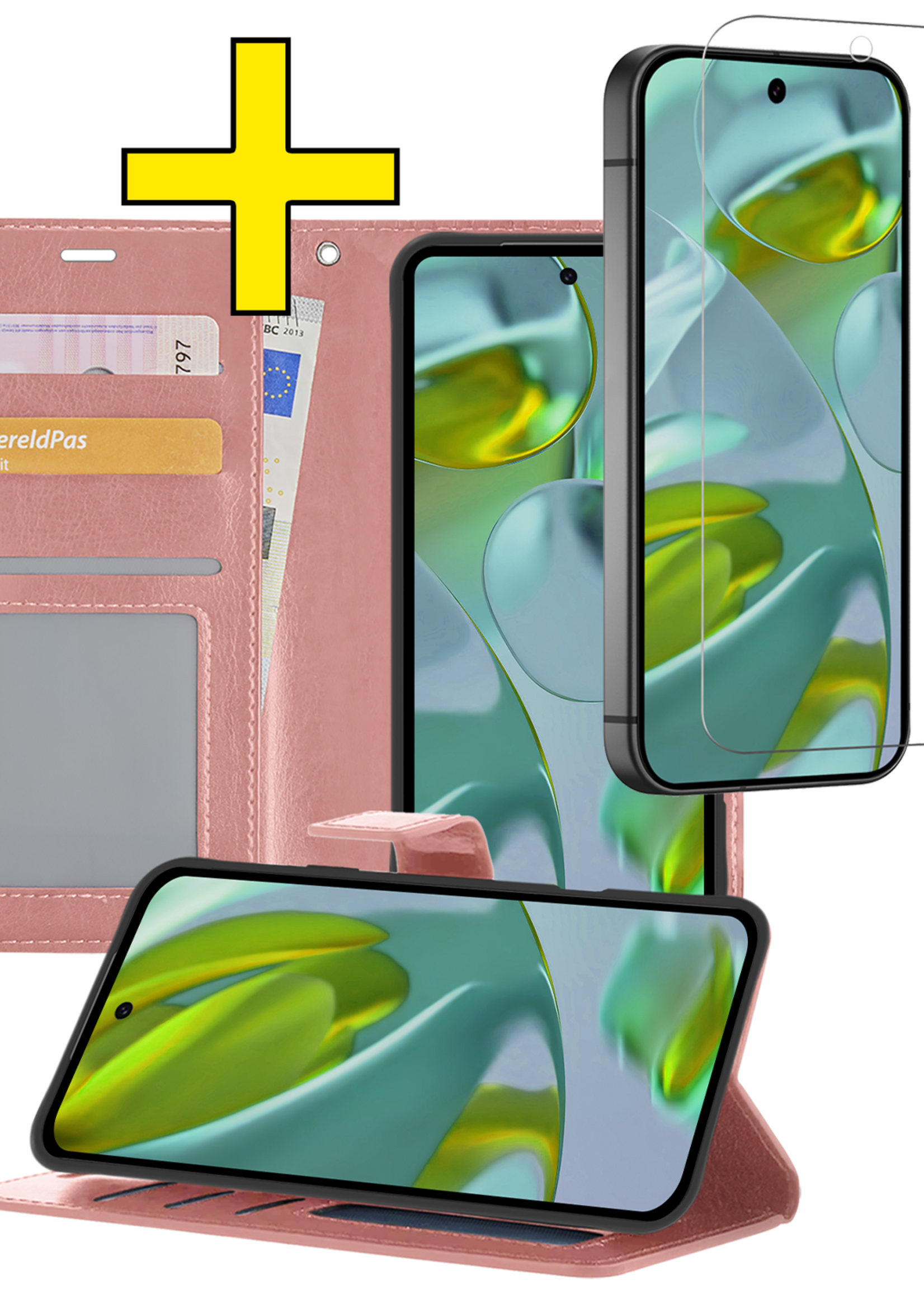 LUQ LUQ Google Pixel 10 Pro XL Hoesje Bookcase Met Screenprotector - Rose Goud