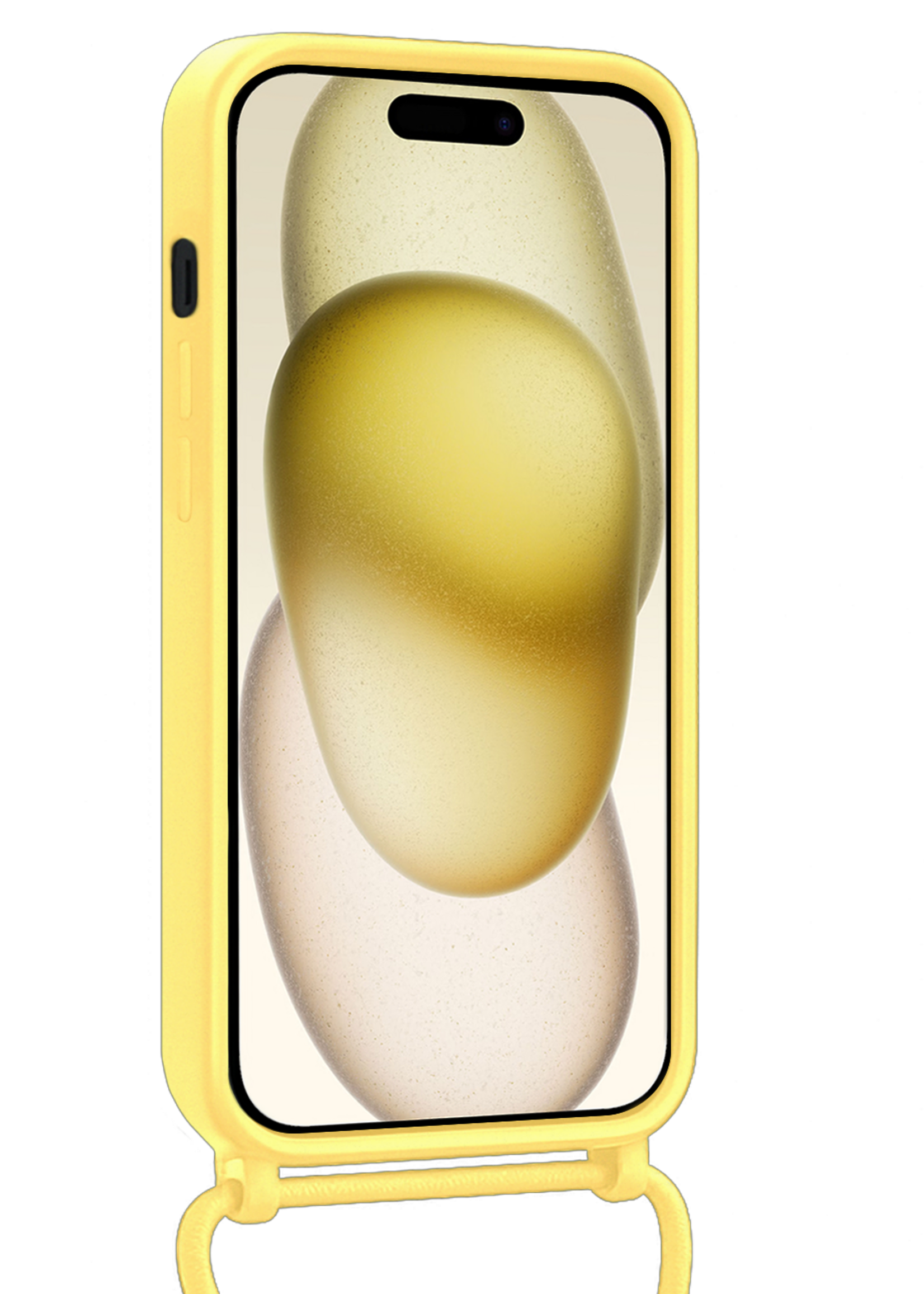 LUQ LUQ iPhone 14 Pro Max Hoesje Pashouder met Koord - Geel - 2 PACK