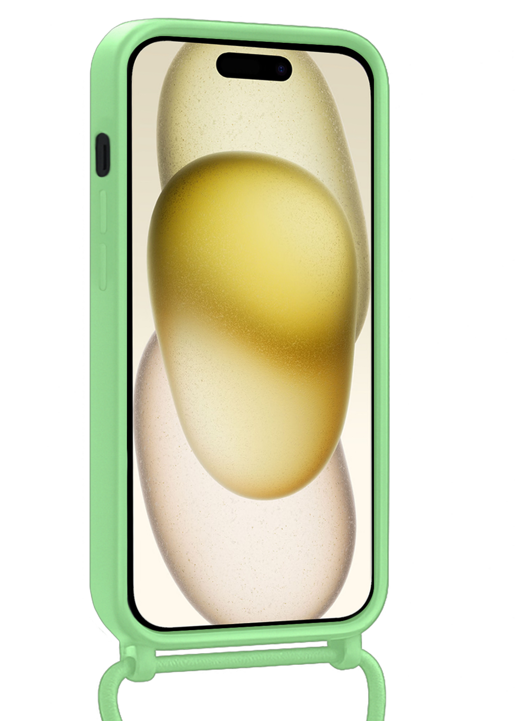 LUQ LUQ iPhone 14 Pro Max Hoesje Pashouder met Koord Met Screenprotector - Groen