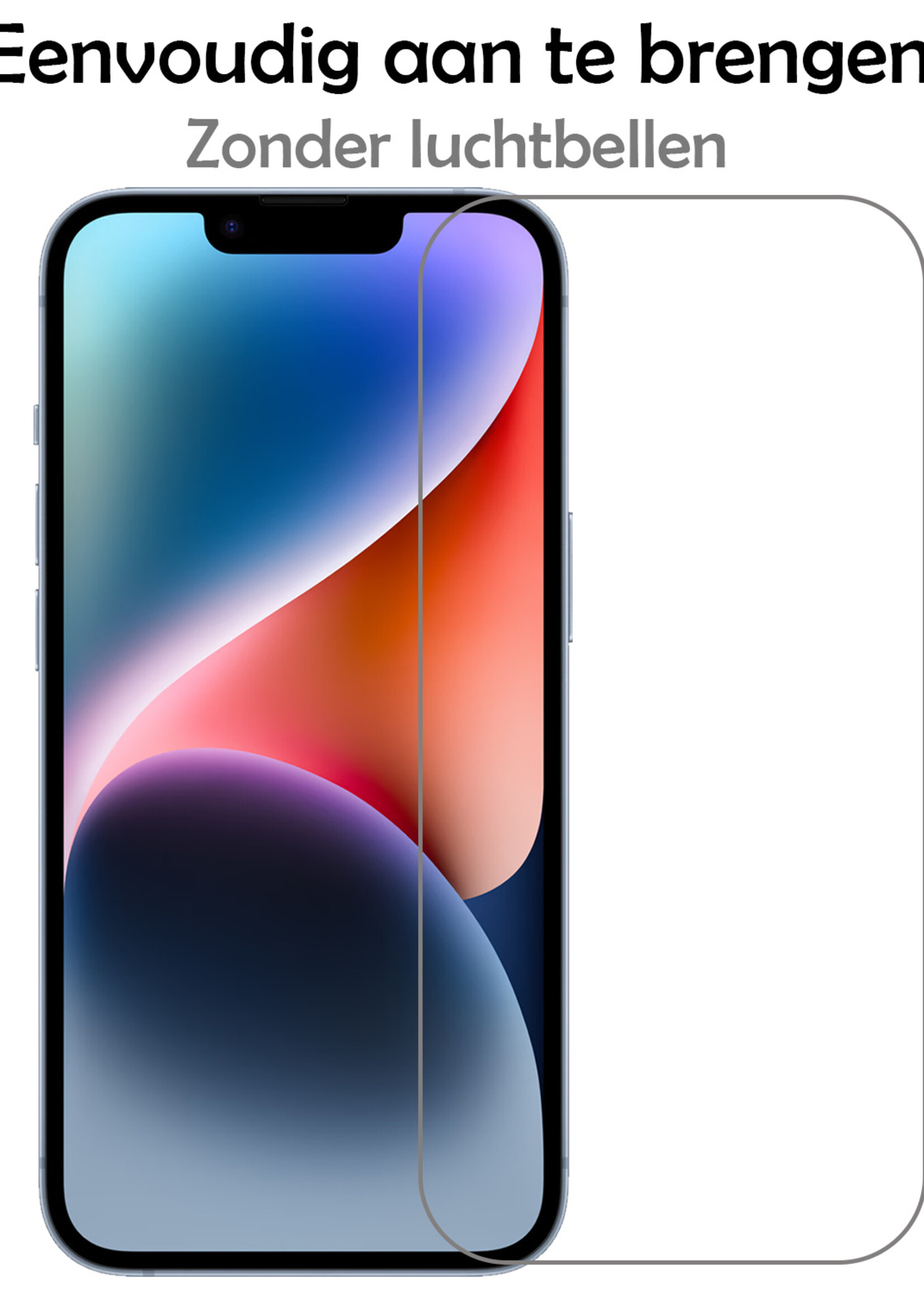 LUQ LUQ iPhone 13 Hoesje Pashouder met Koord Met Screenprotector - Donkergroen