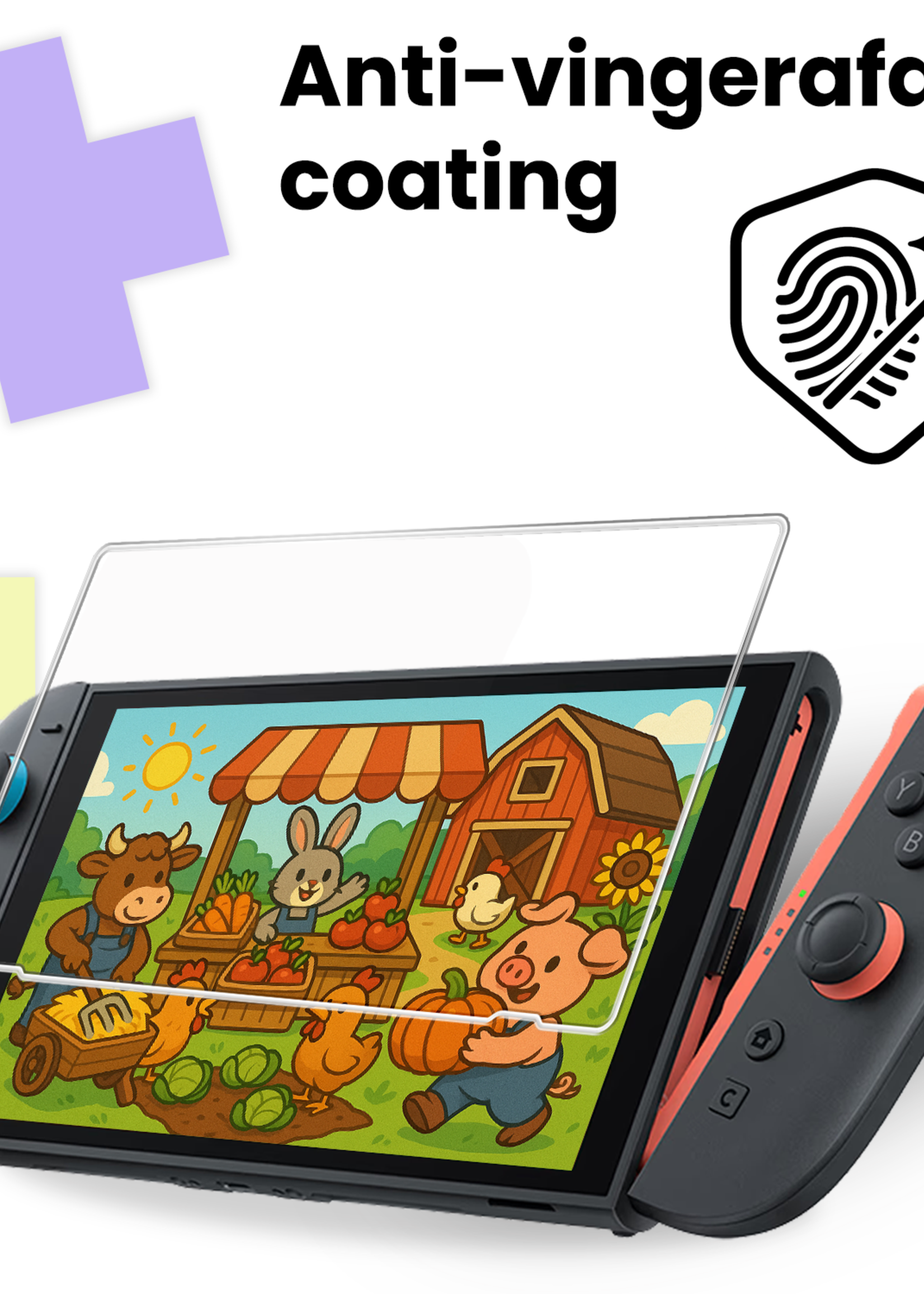 LUQ LUQ Nintendo Switch 2 Screenprotector Met Installatieframe - 3 PACK