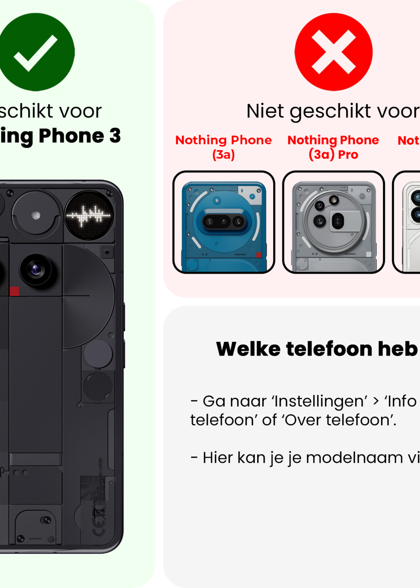 LUQ LUQ Nothing Phone 3 Screenprotector Glas  - 3 PACK