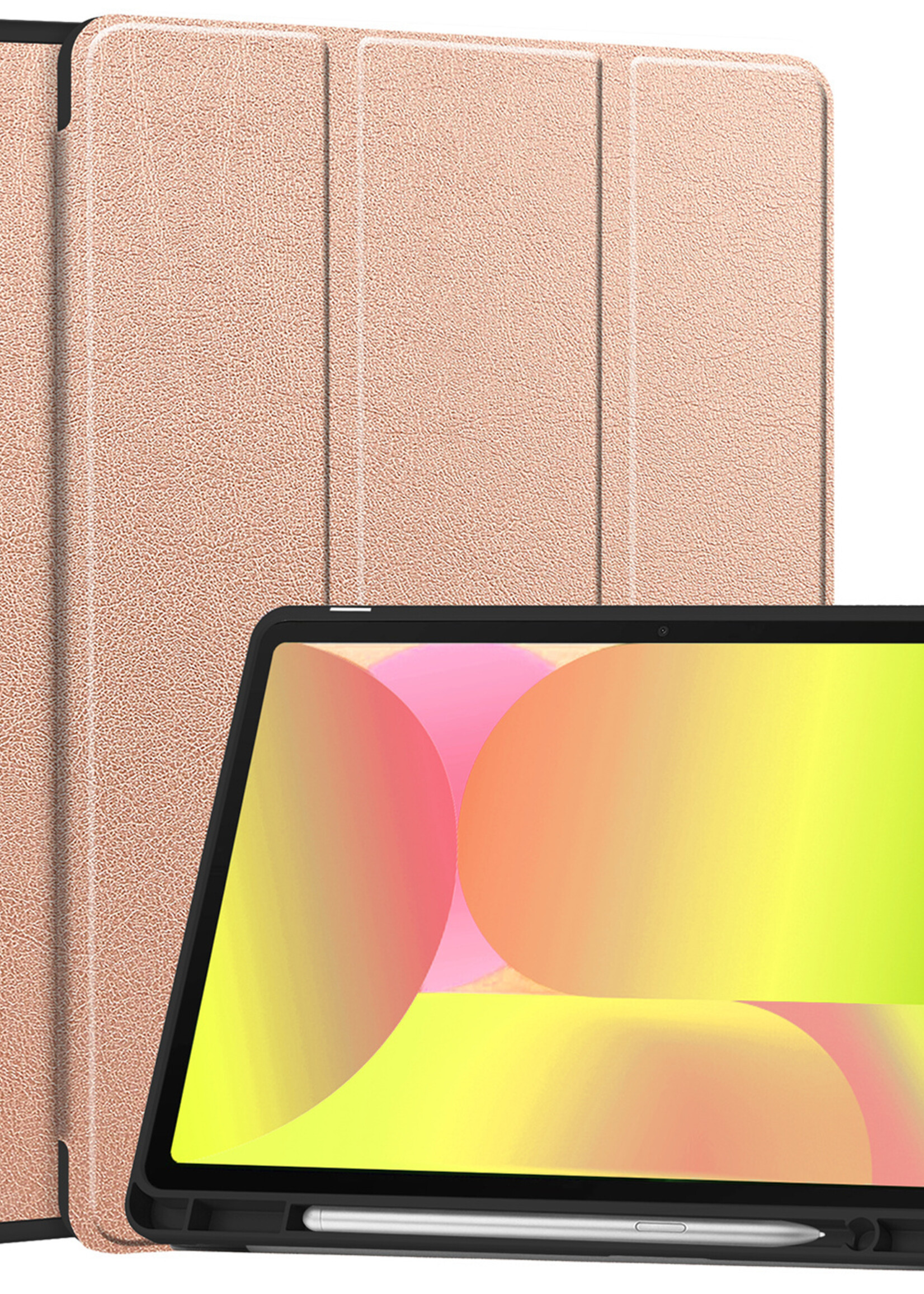 LUQ LUQ Samsung Galaxy Tab S10 Lite Hoesje Met Uitsparing S Pen - Rose Goud