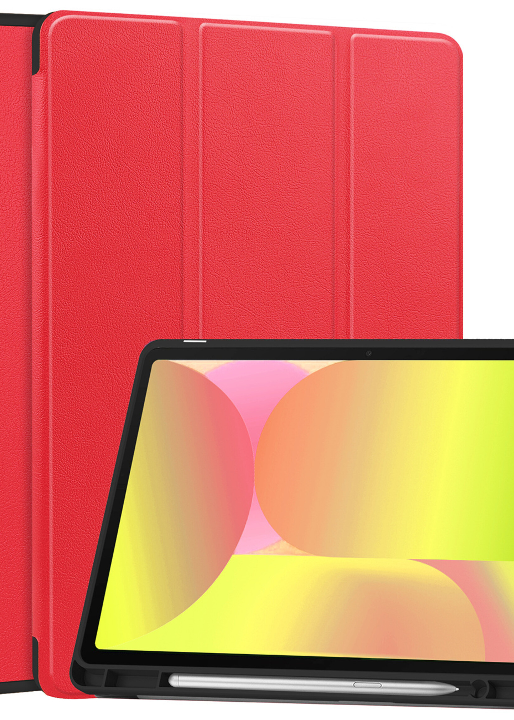 LUQ LUQ Samsung Galaxy Tab S10 Lite Hoesje Met Uitsparing S Pen - Rood