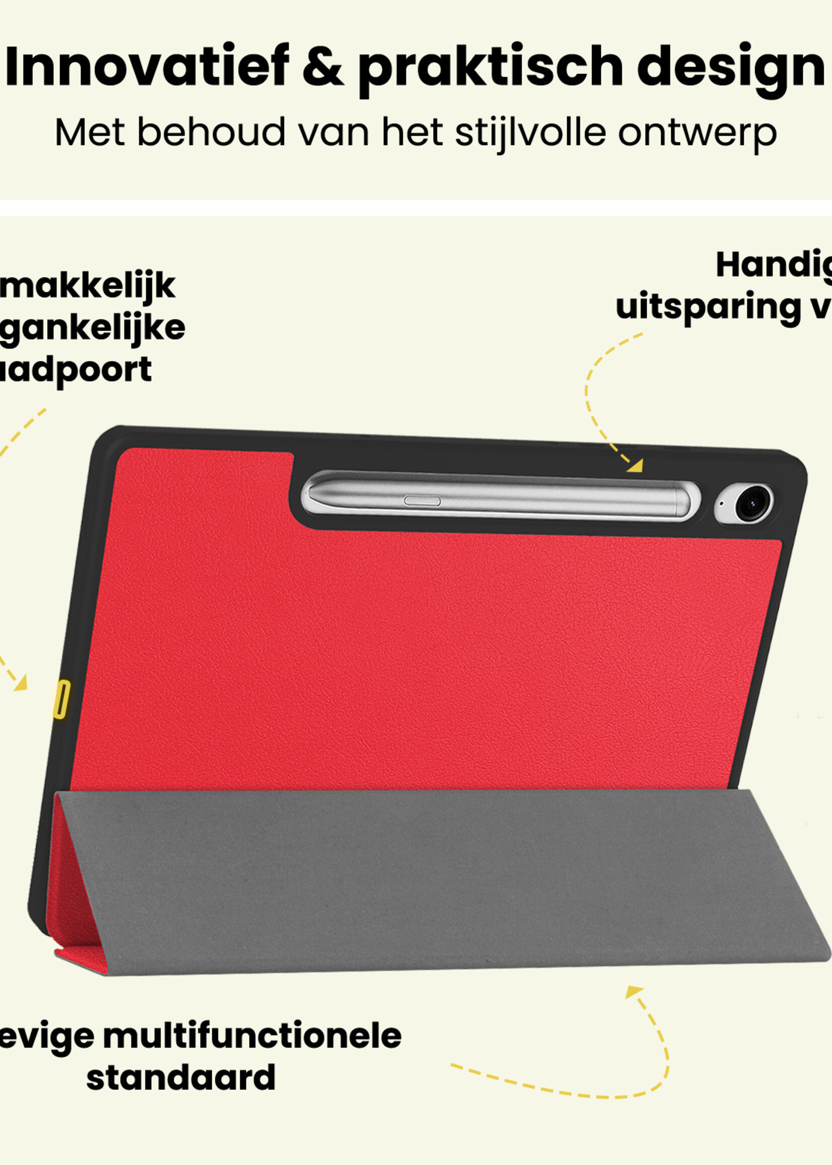 LUQ LUQ Samsung Galaxy Tab S10 Lite Hoesje Met Uitsparing S Pen - Rood