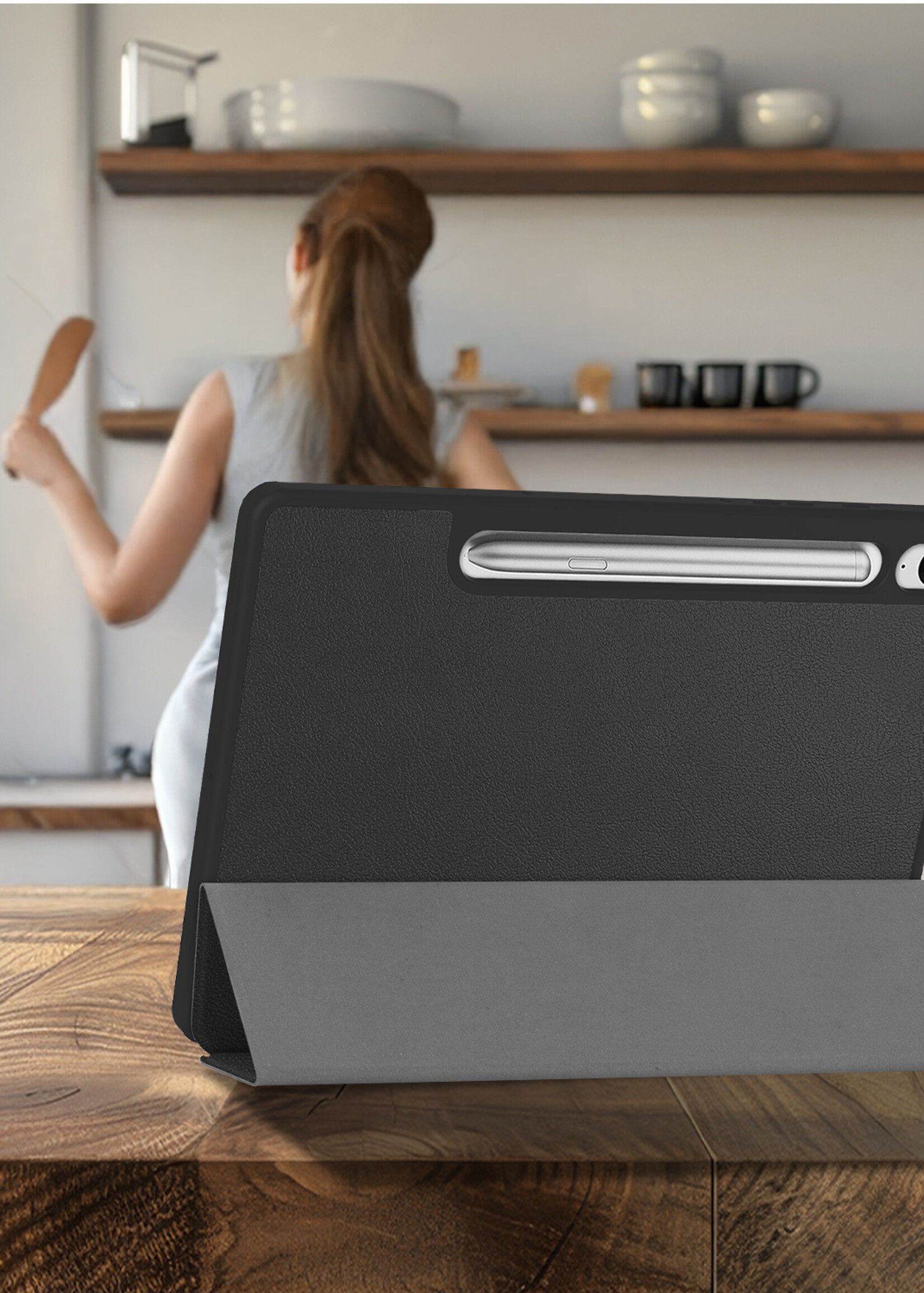 LUQ LUQ Samsung Galaxy Tab S10 Lite Hoesje Met Uitsparing S Pen - Zwart