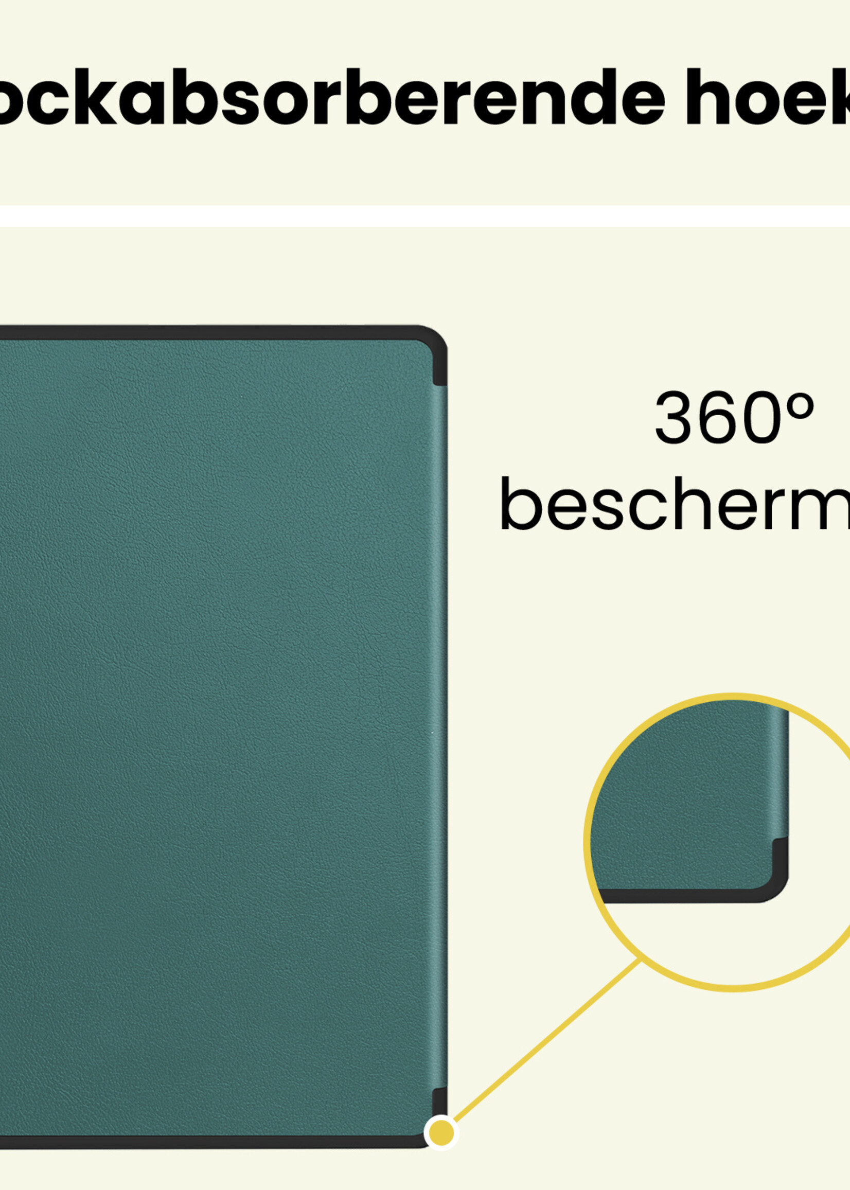 LUQ LUQ Samsung Galaxy Tab S10 Lite Hoesje Met Uitsparing S Pen Met Screenprotector - Donkergroen