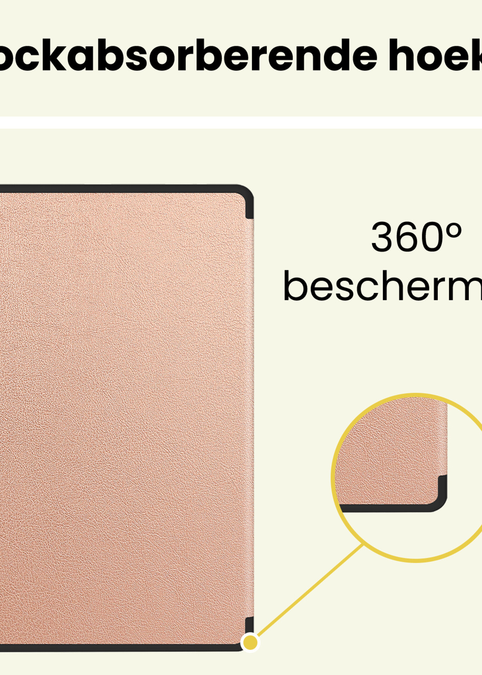 LUQ LUQ Samsung Galaxy Tab S10 Lite Hoesje Met Uitsparing S Pen Met Screenprotector - Rose Goud