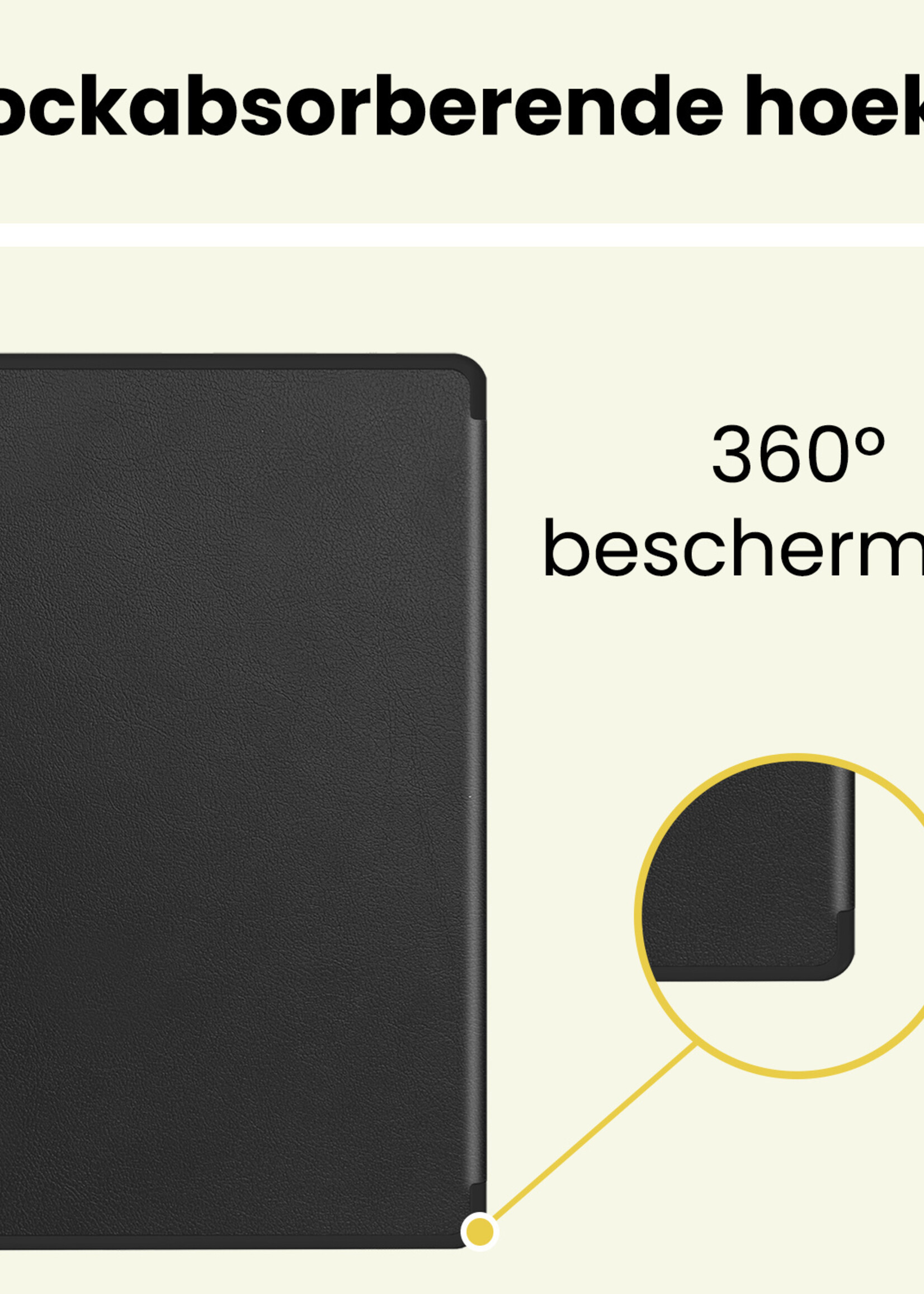 LUQ LUQ Samsung Galaxy Tab S10 Lite Hoesje Met Uitsparing S Pen Met Screenprotector - Zwart