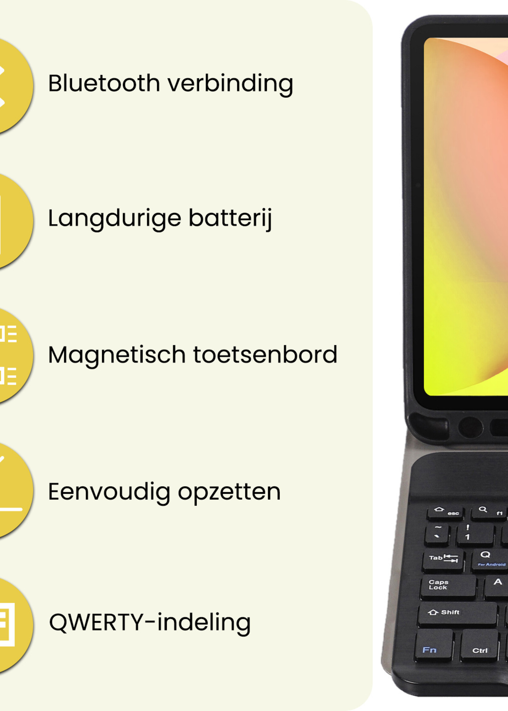 LUQ LUQ Samsung Galaxy Tab S10 Lite Toetsenbordhoes Met Screenprotector - Zwart