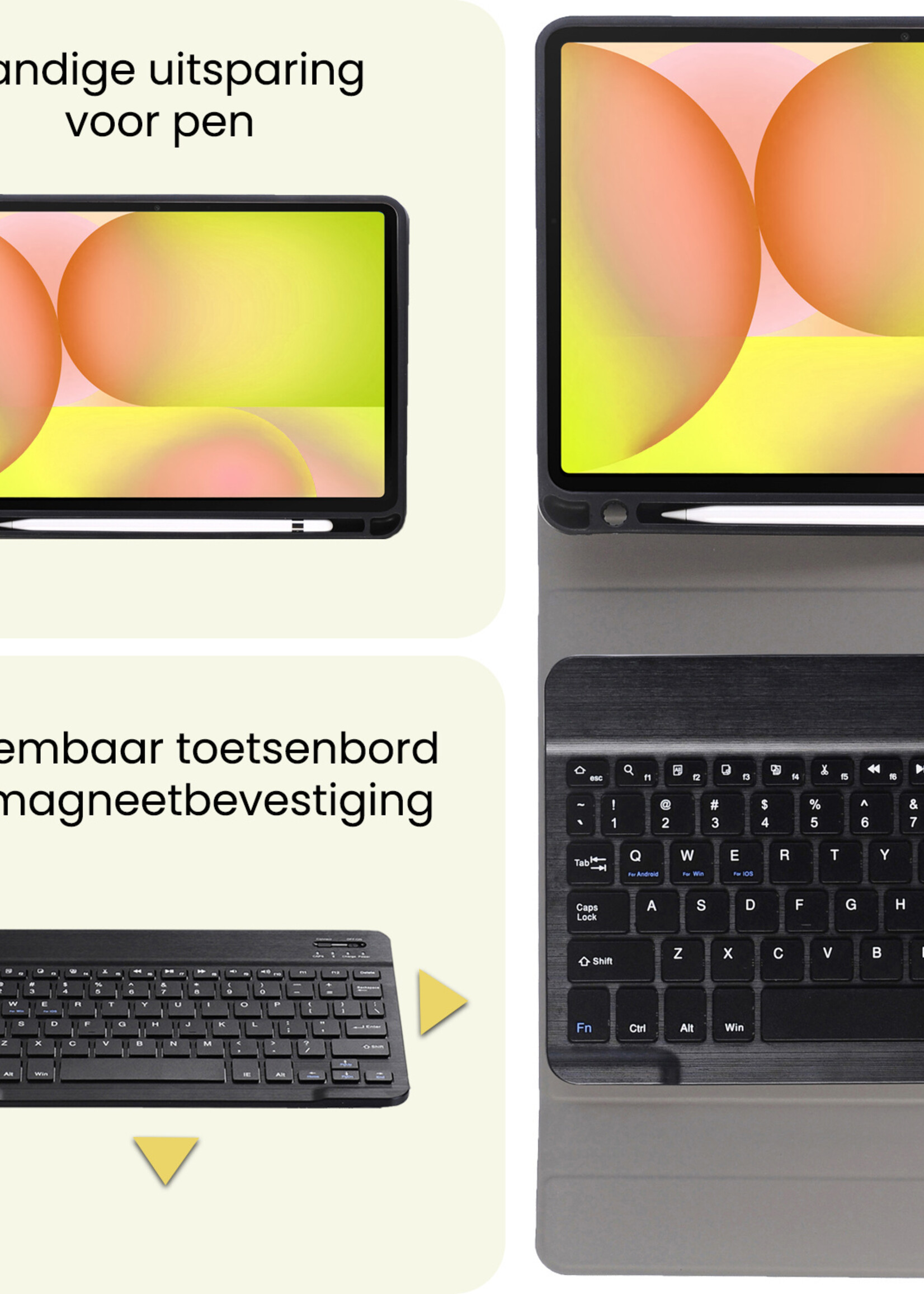 LUQ LUQ Samsung Galaxy Tab S10 Lite Toetsenbordhoes Met Screenprotector - Zwart