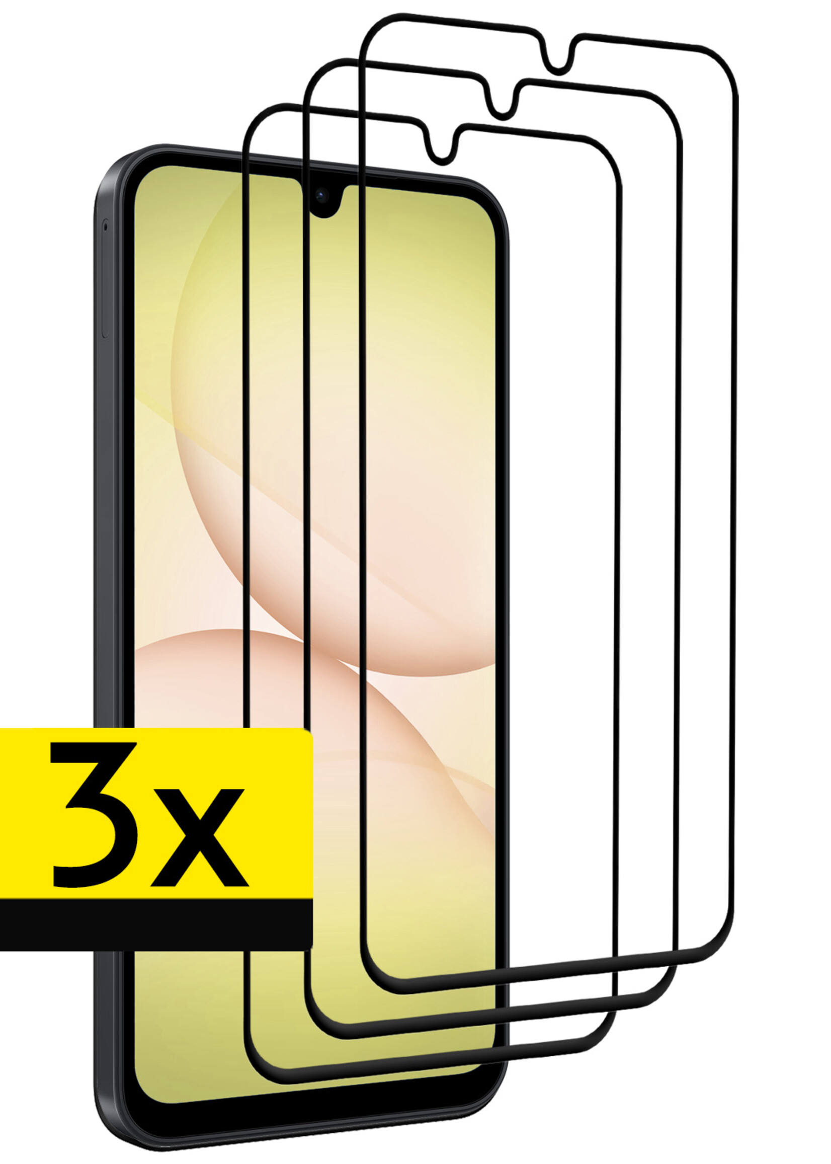 LUQ LUQ Samsung Galaxy A17 Screenprotector Glas Full Cover - 3 PACK