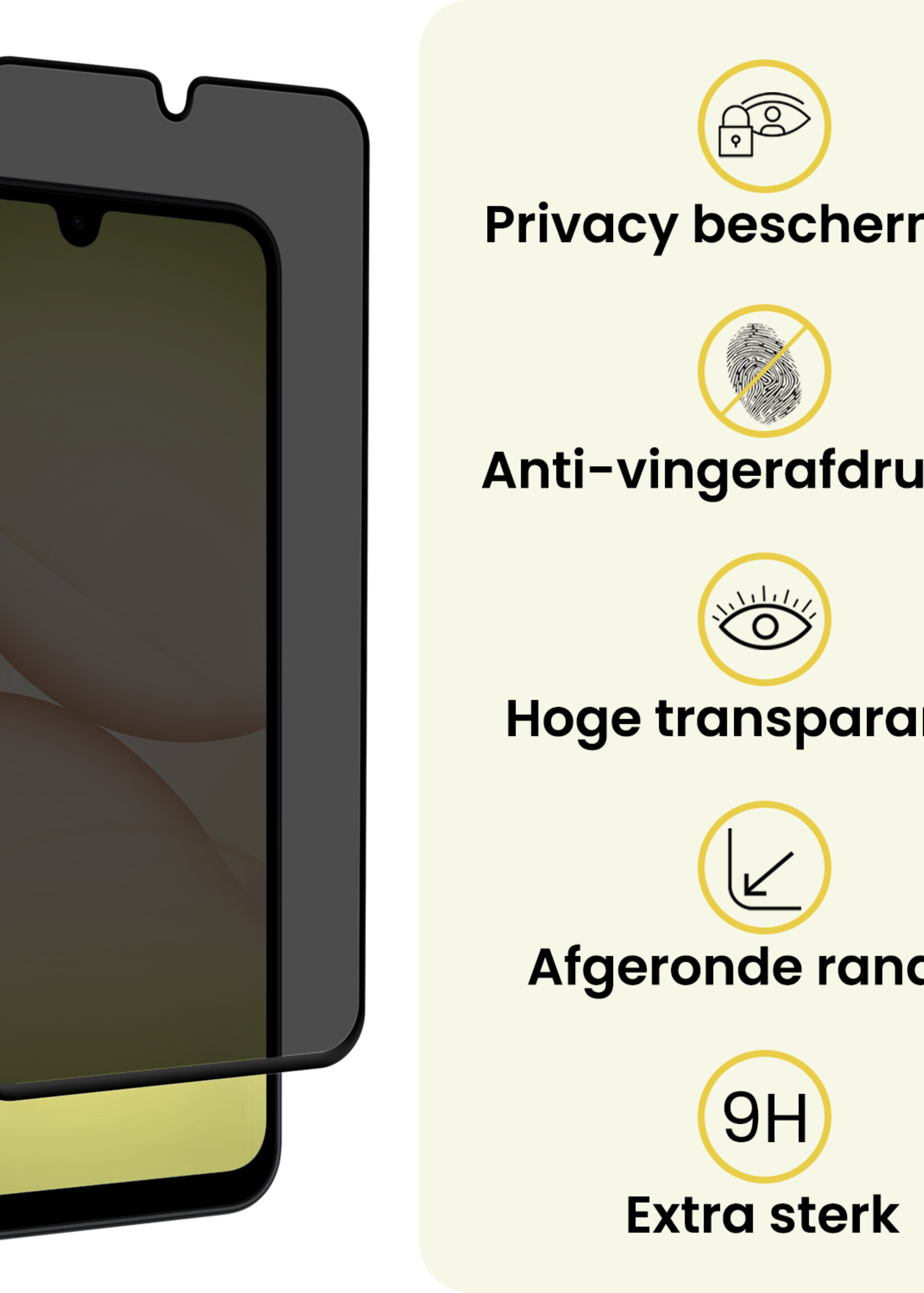 LUQ LUQ Samsung Galaxy A17 Screenprotector Glas Privacy - 3 PACK