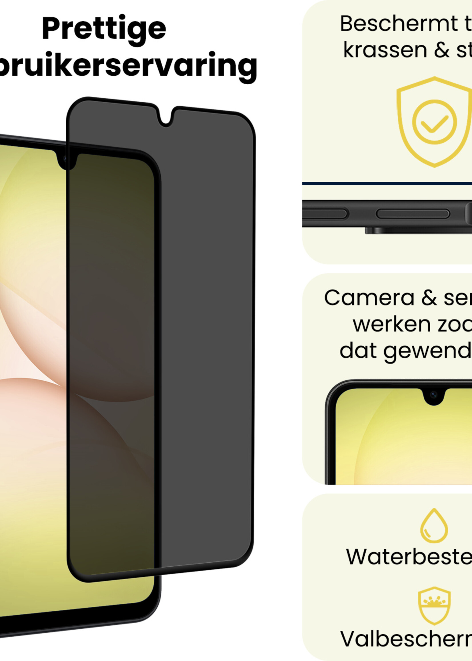 LUQ LUQ Samsung Galaxy A17 Screenprotector Glas Privacy - 3 PACK